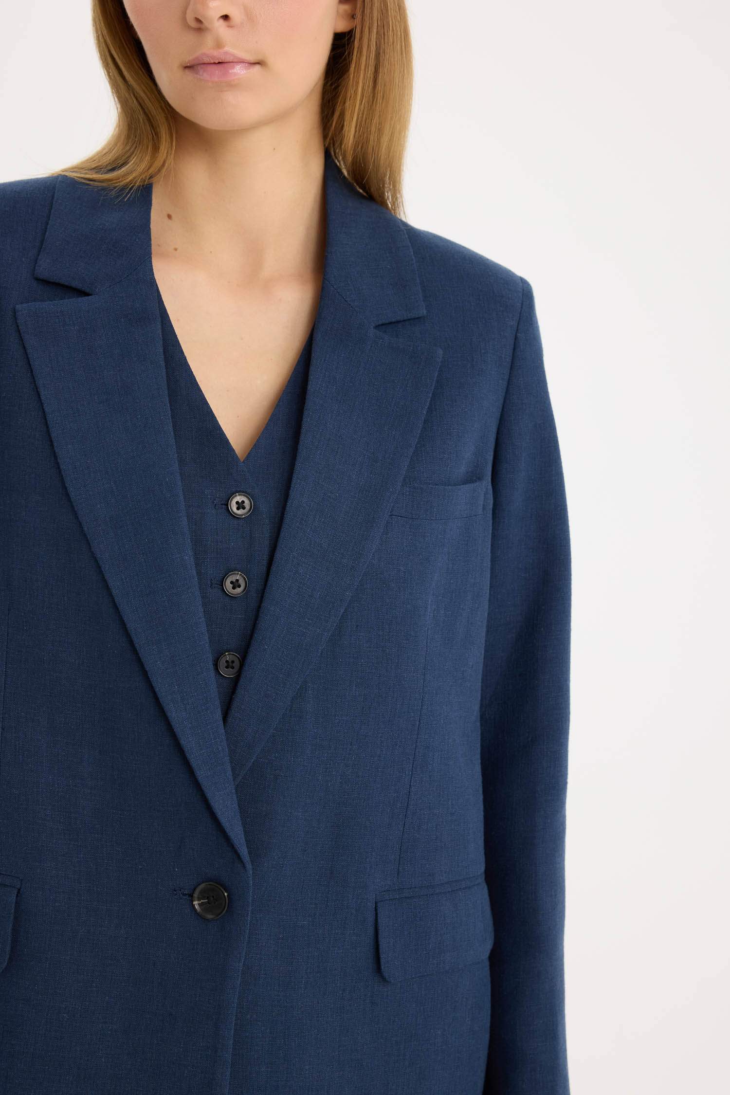 Veste Blazer oversize en lin mélangé