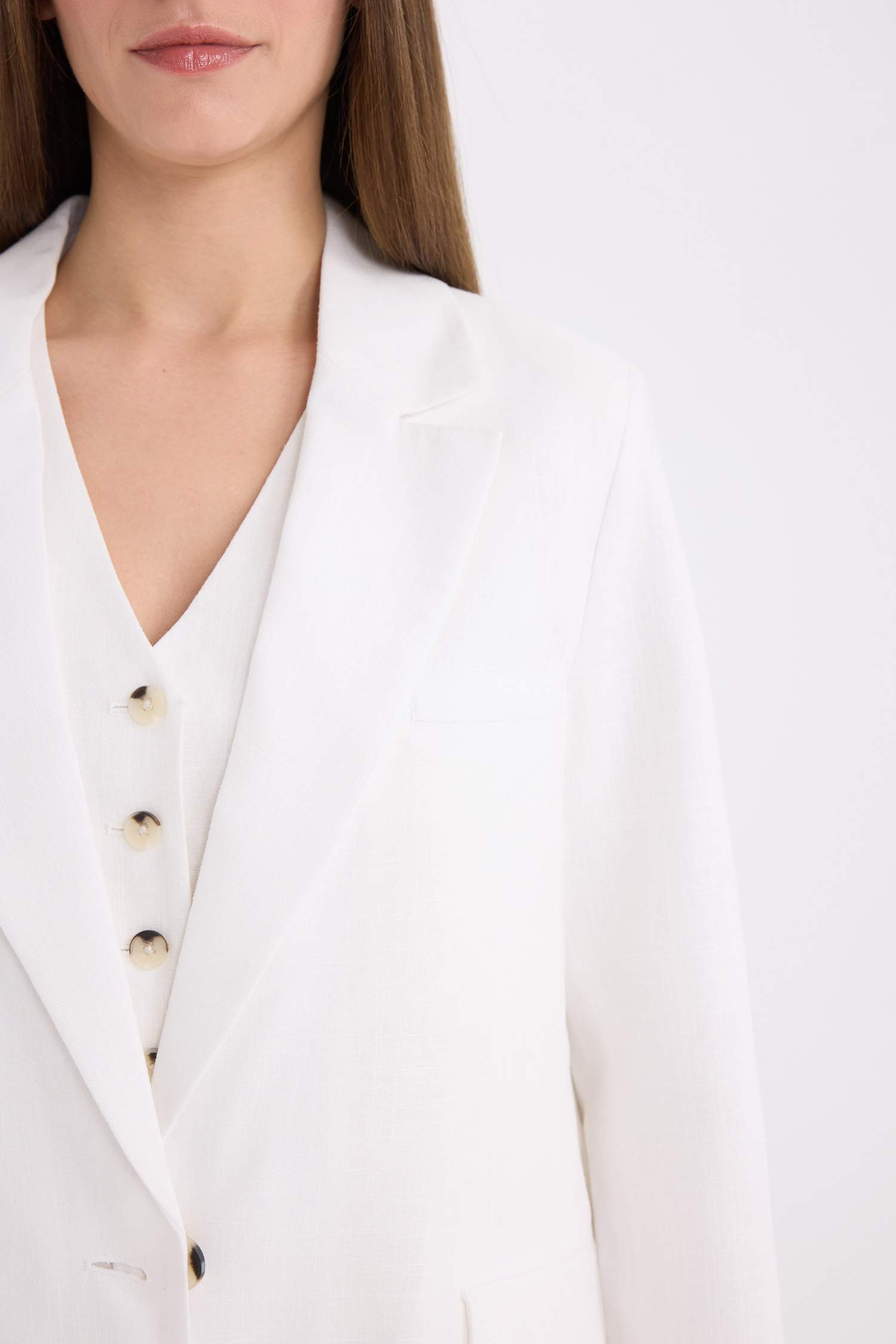 Veste Blazer oversize en lin mélangé