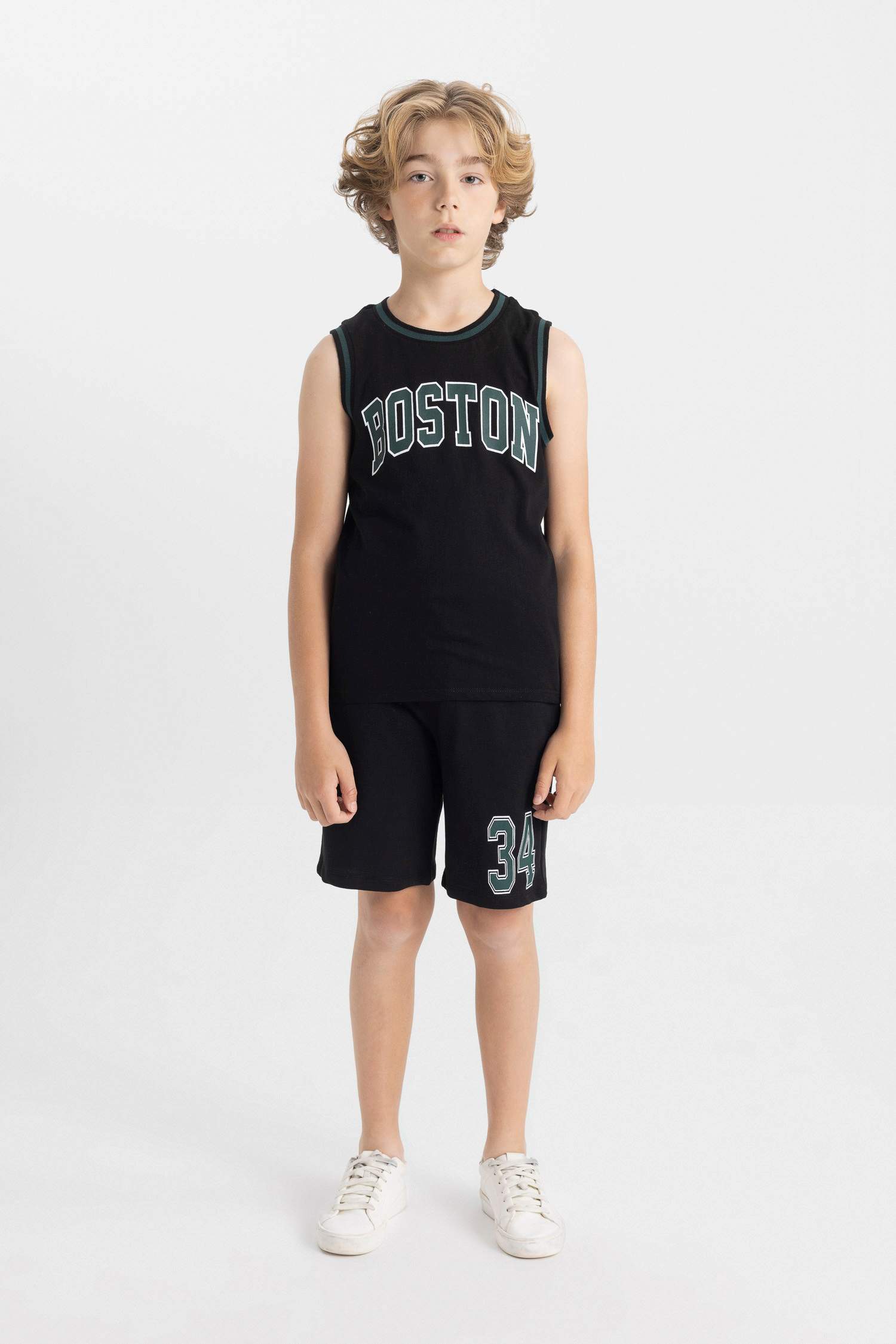 Erkek Çocuk 2'li Takım Baskılı Atlet Şort