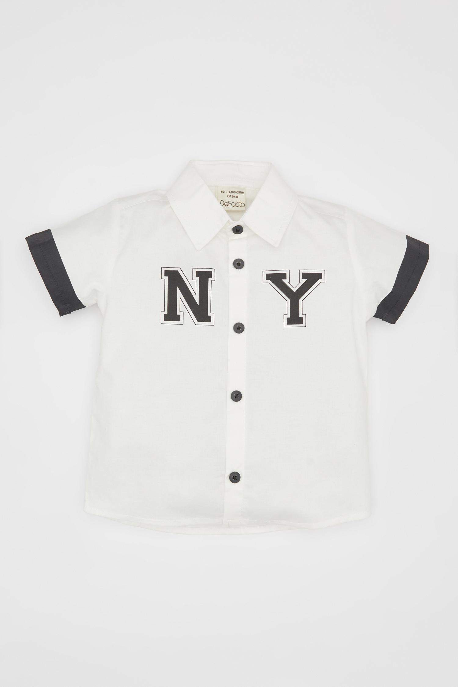 Erkek Bebek Poplin Kısa Kollu Gömlek