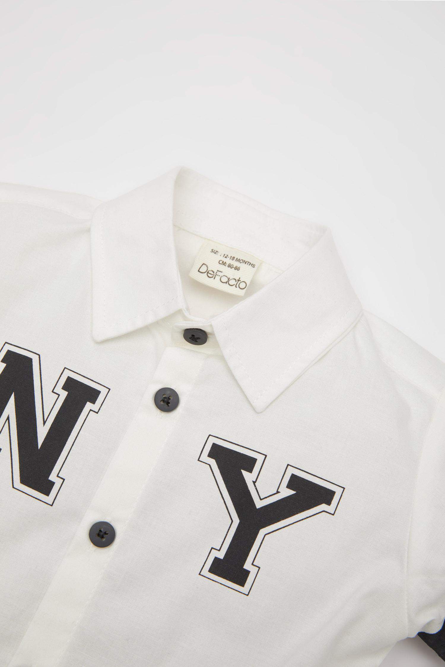 Erkek Bebek Poplin Kısa Kollu Gömlek