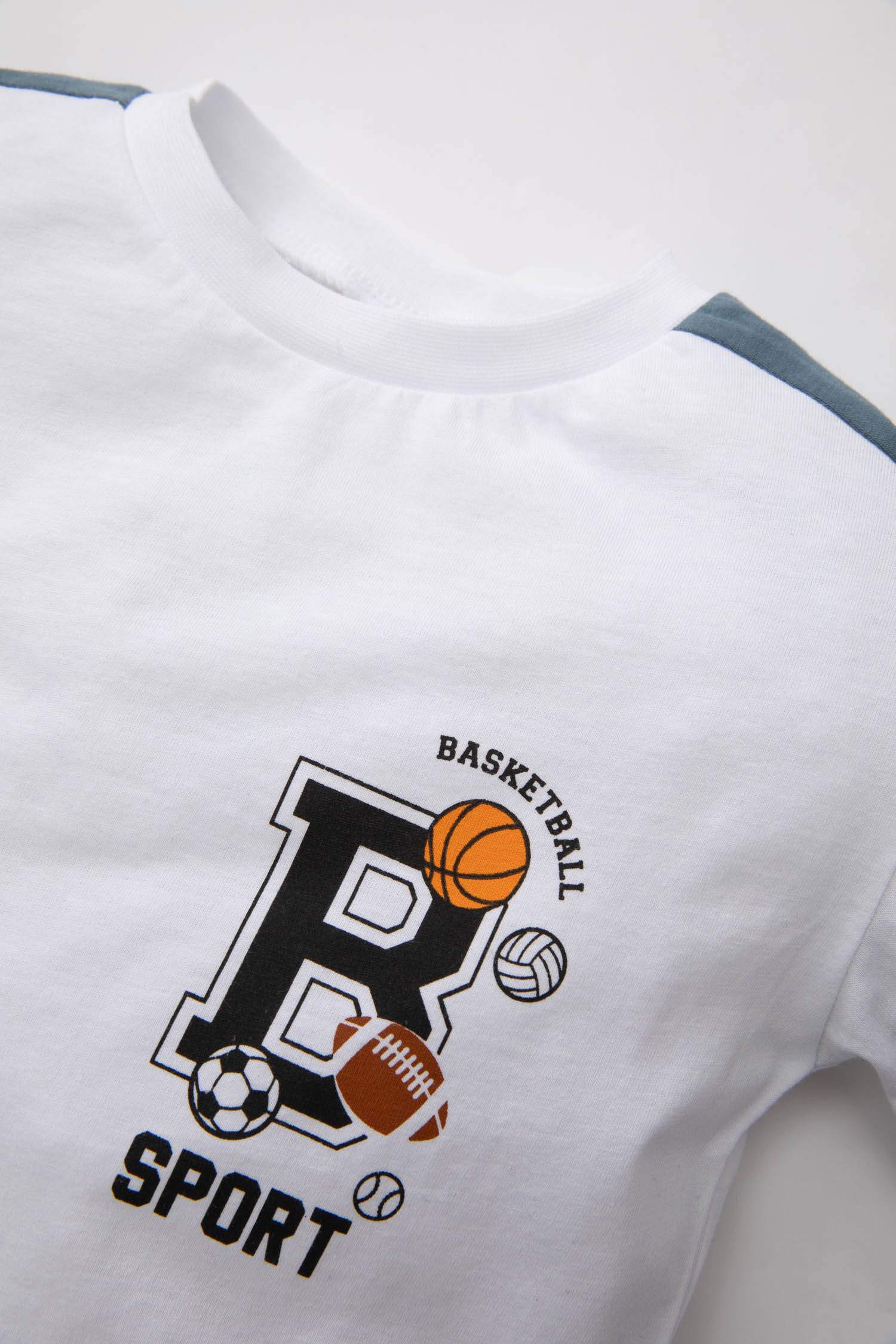 T-Shirt de sport Imprimé à Coupe Régulière et Col Rond à Manches Longues pour Bébé Garçon