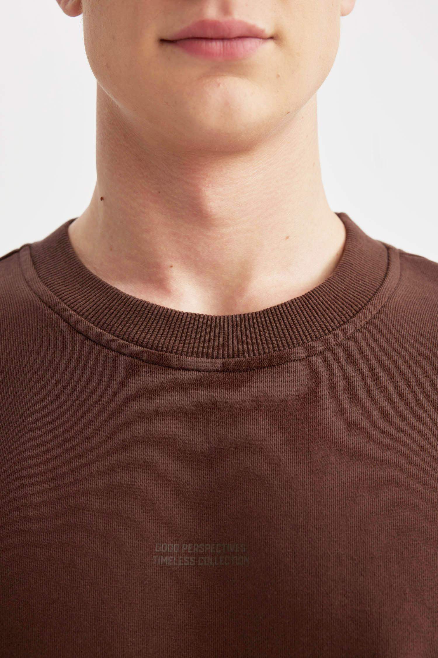 Boxy Fit Crew Neck Printed Sweatshirt