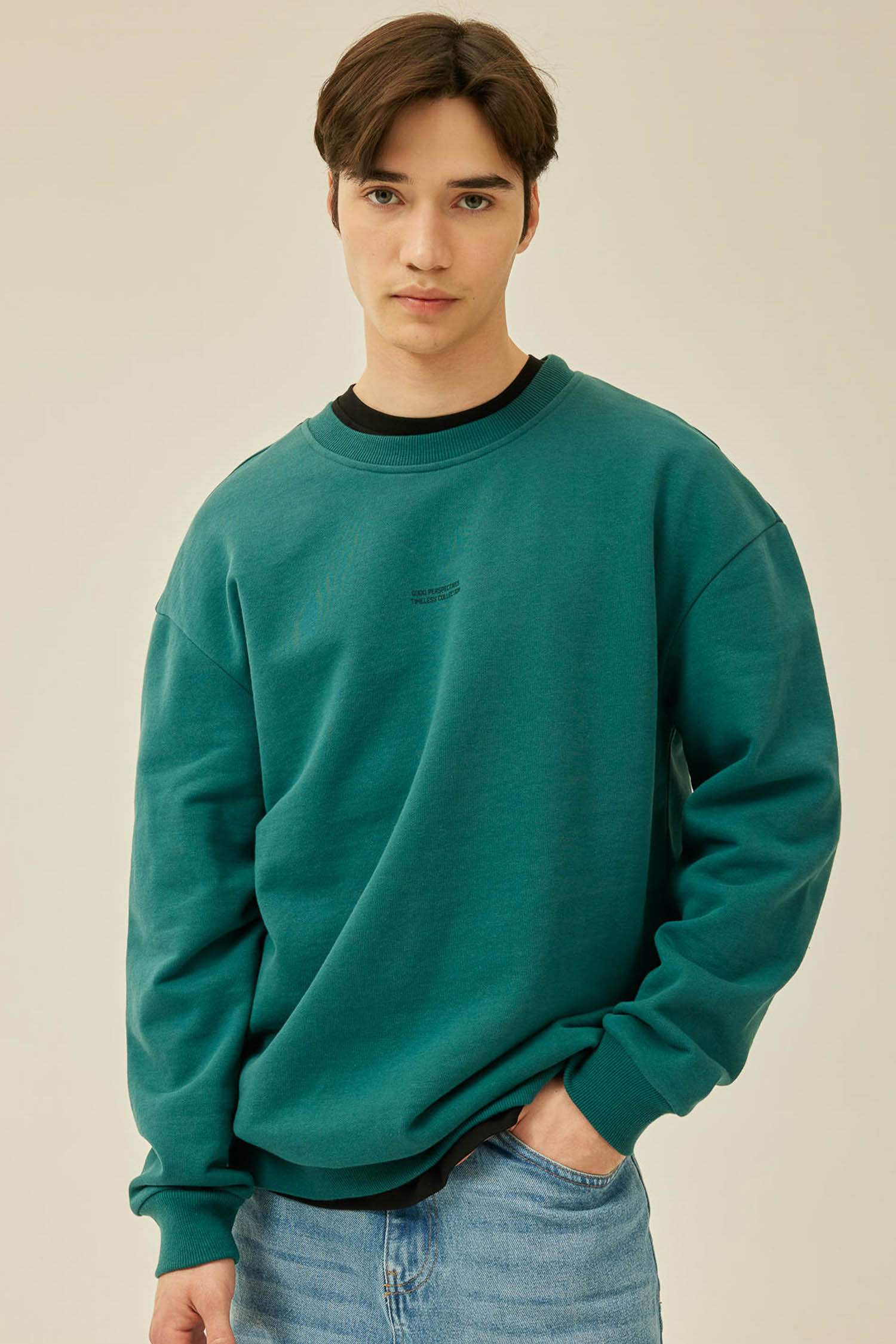 Boxy Fit Crew Neck Printed Sweatshirt