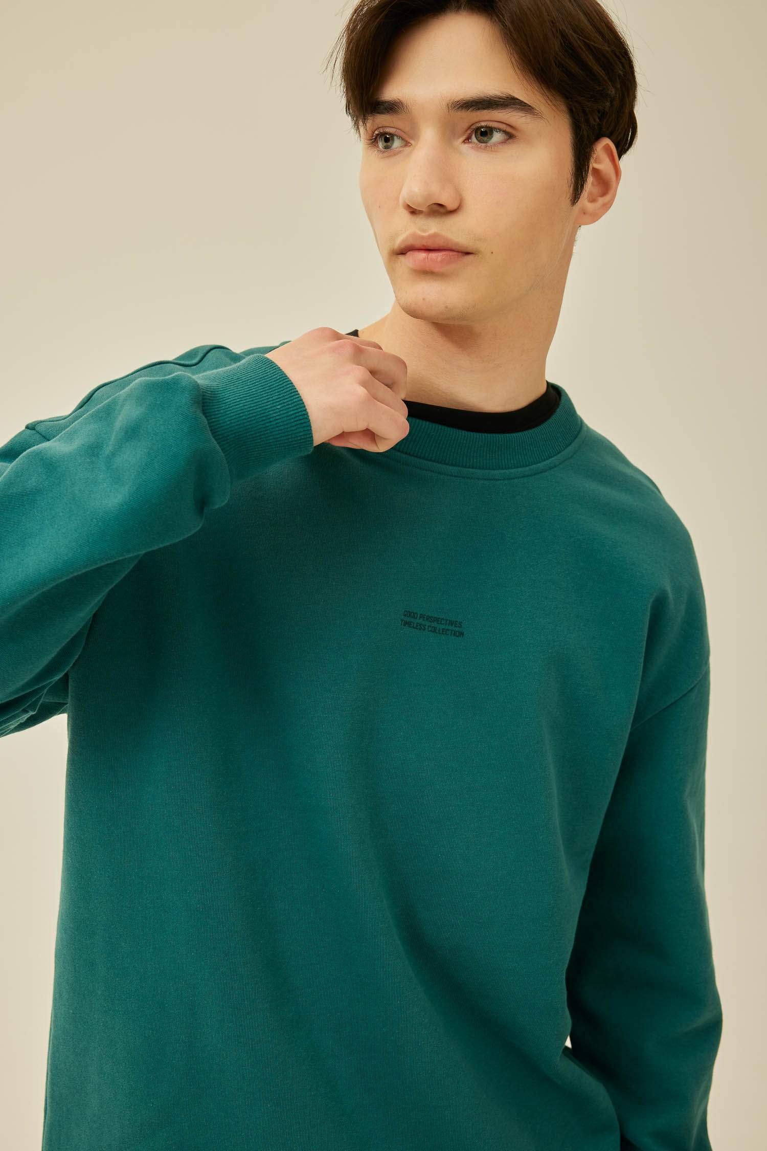 Boxy Fit Crew Neck Printed Sweatshirt