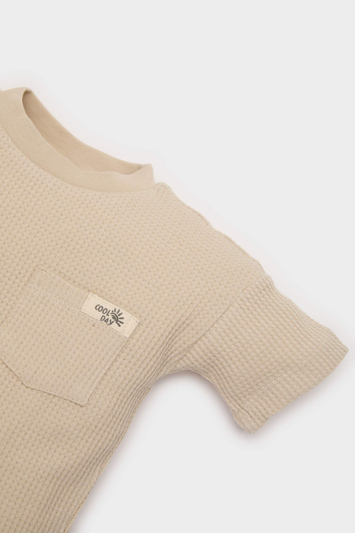 Baby Boy Regular Fit Crew Neck Waffle T-Shirt