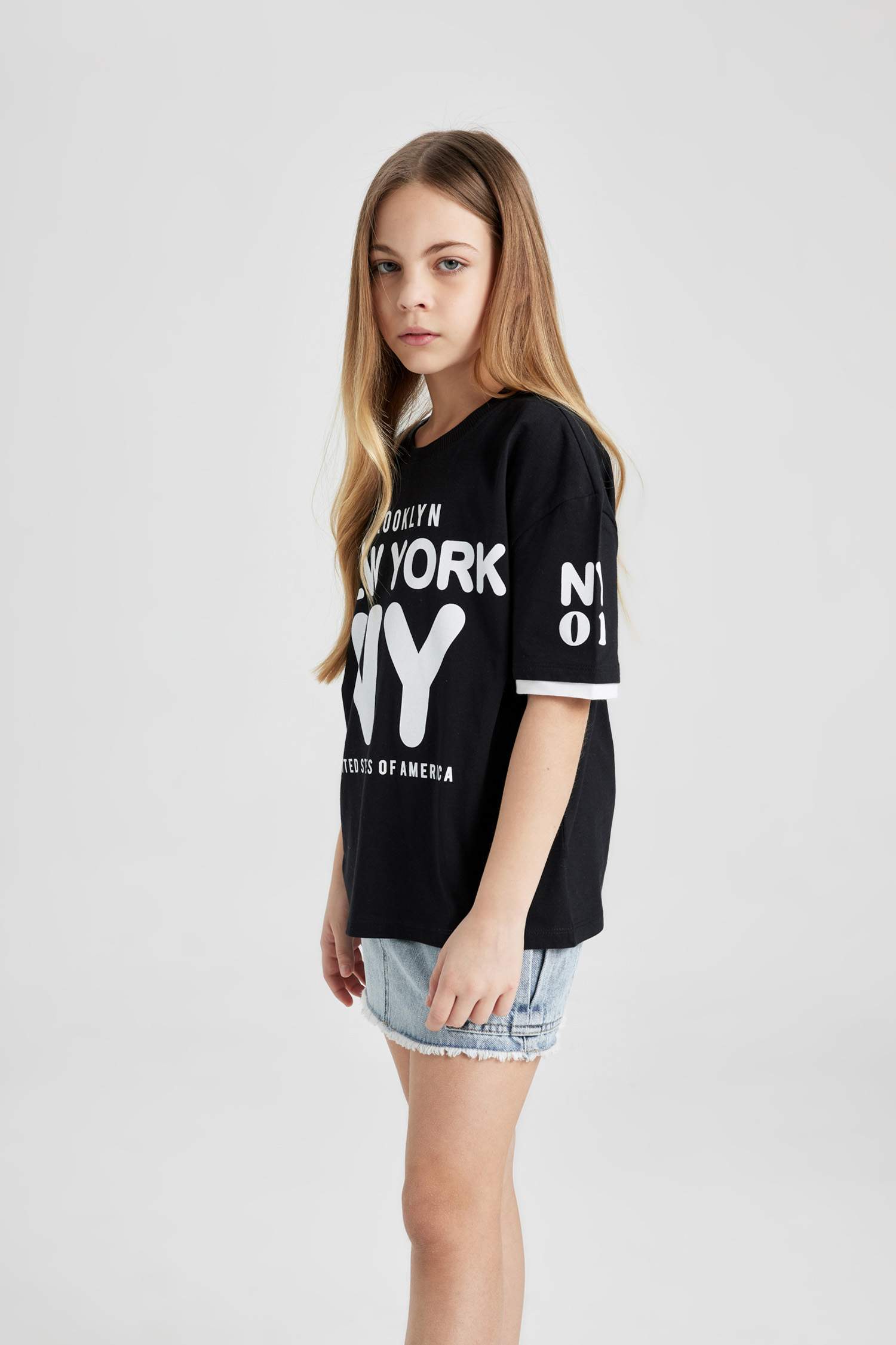 تيشيرت بناتي اوفر سايز نص ردن