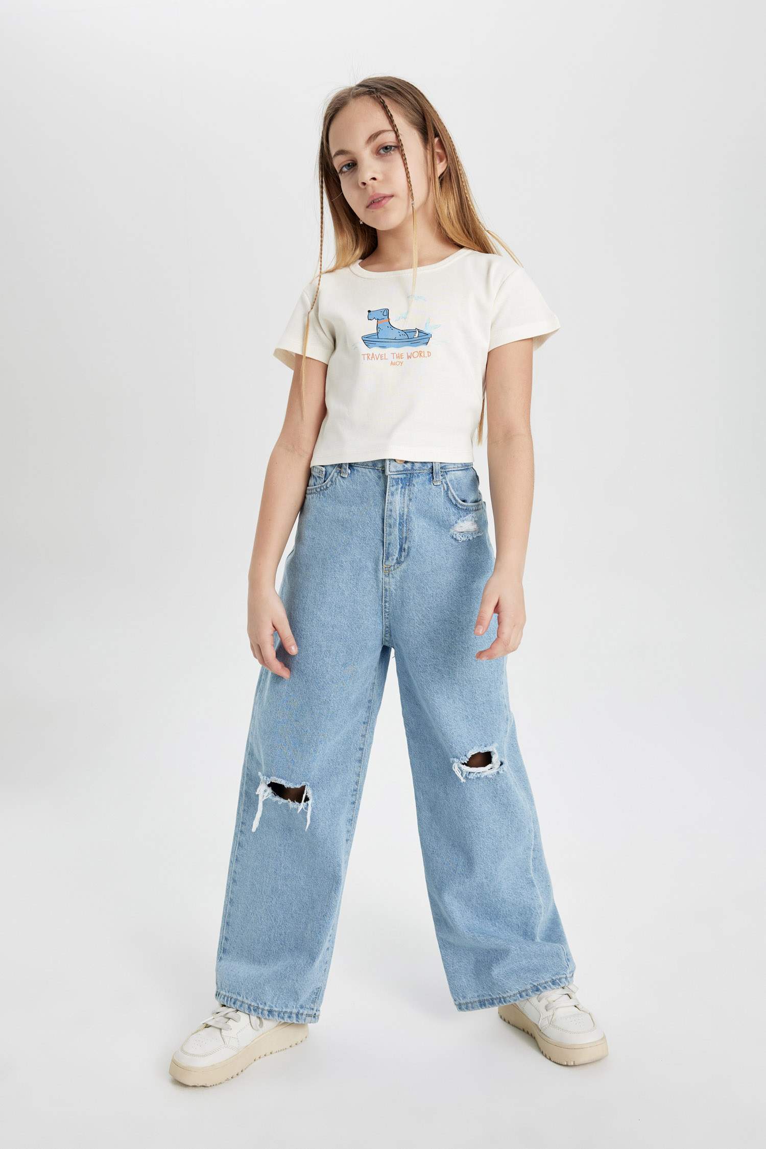 تيشيرت نص ردن بناتي