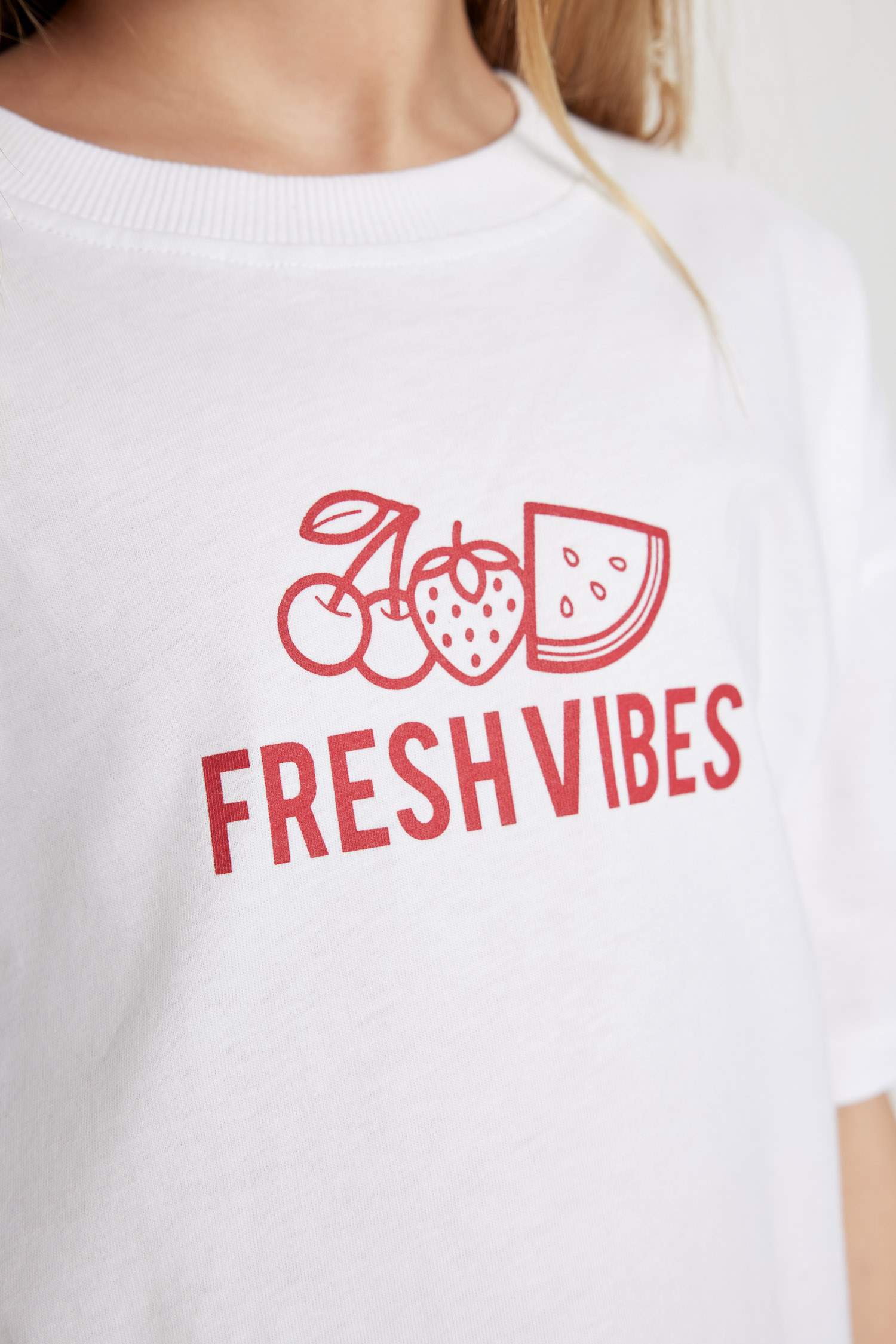 Girl Oversize Fit Back Printed Short Sleeve T-Shirt