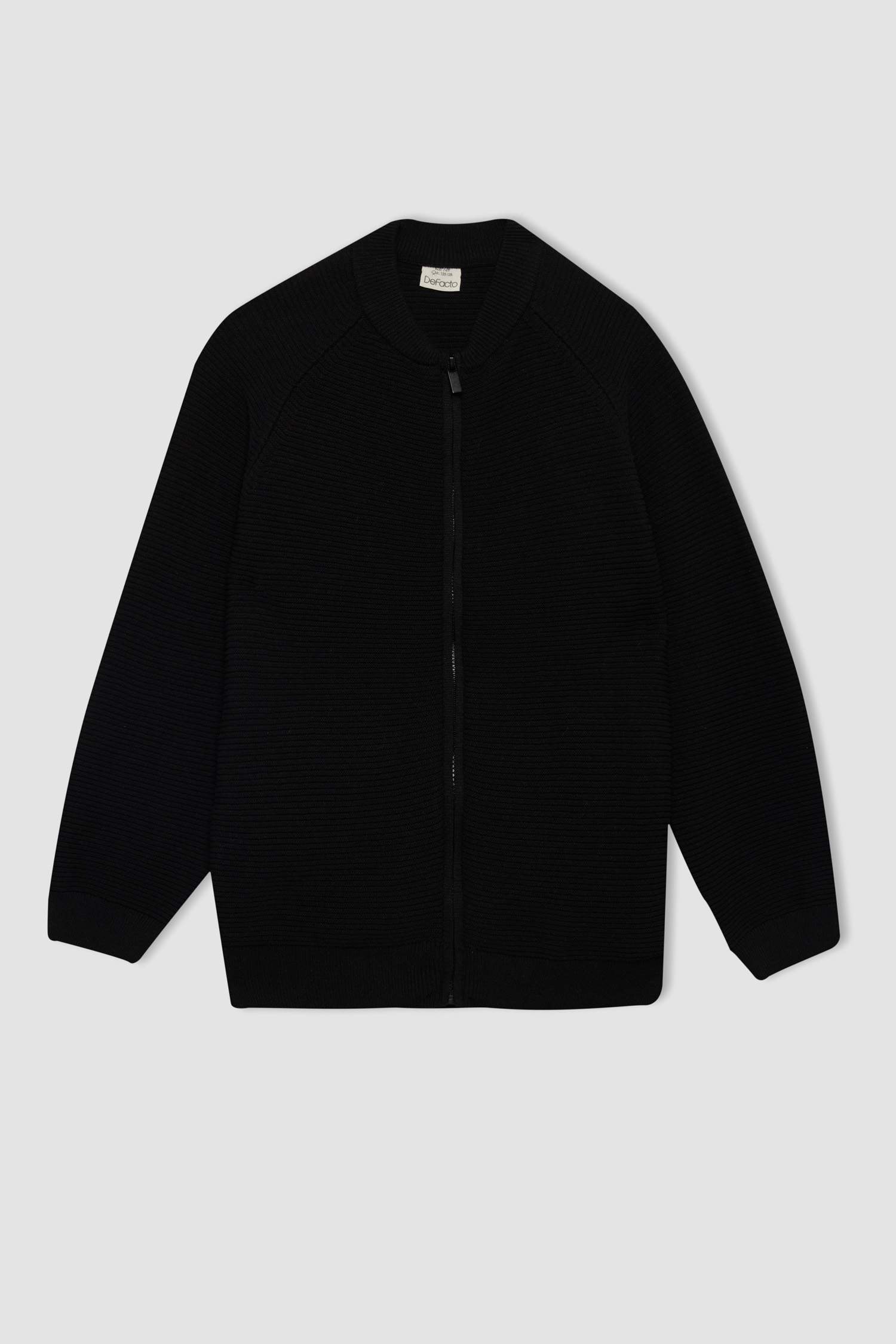 Erkek Çocuk Basic Düz Yarım Balıkçı Yaka Triko Fermuarlı Hırka