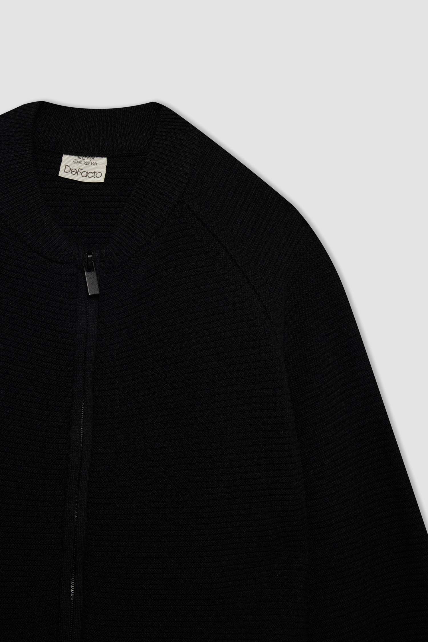 Erkek Çocuk Basic Düz Yarım Balıkçı Yaka Triko Fermuarlı Hırka