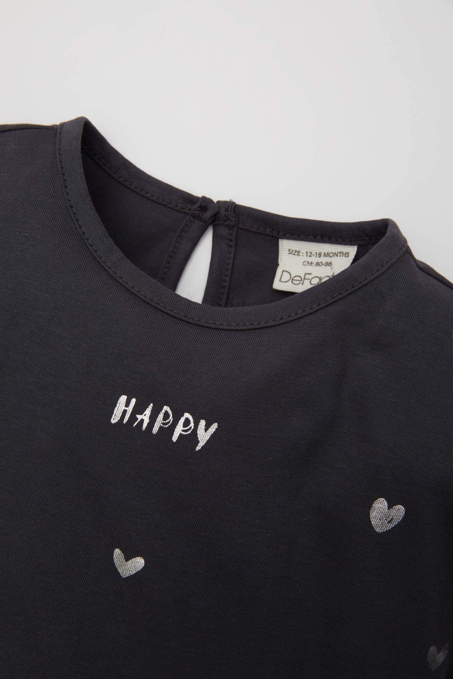 Baby Girl Heart Patterned Short Sleeve T-Shirt