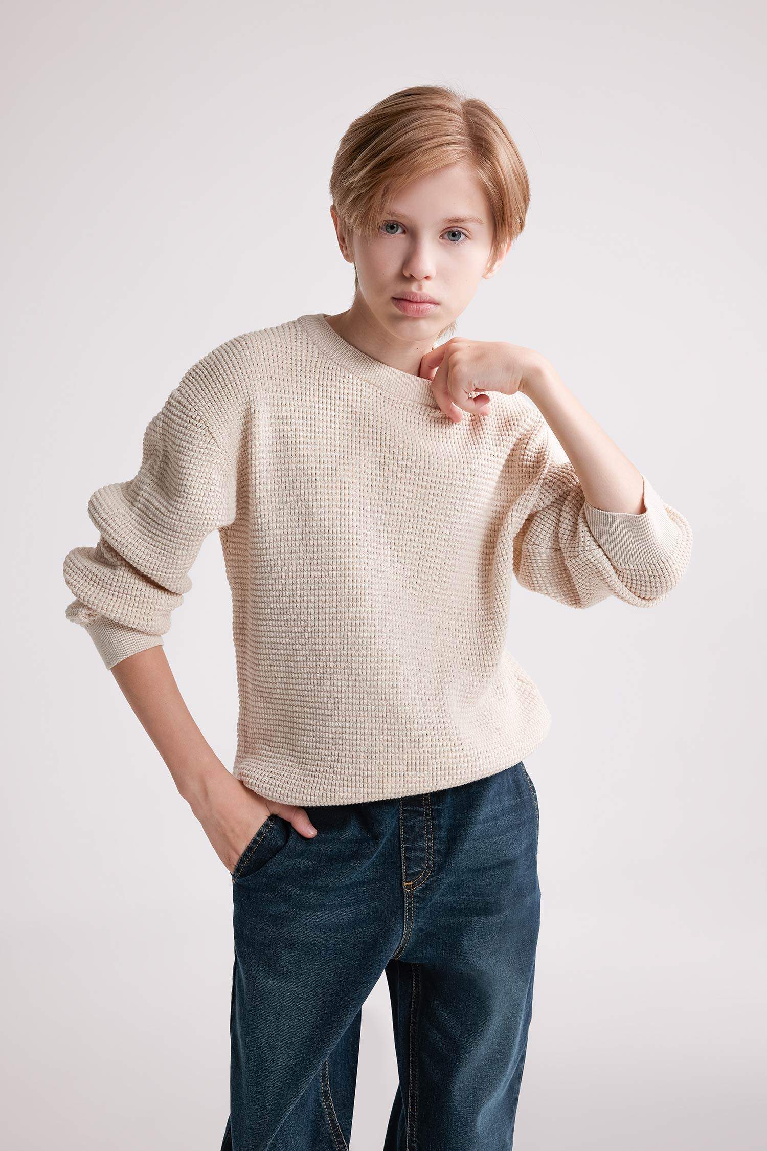 Boy Crew Neck Basic Pullover