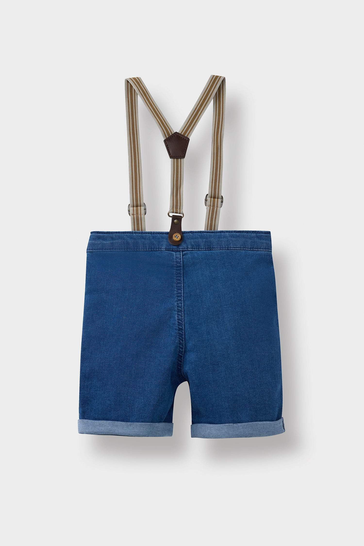 Short en jean à bretelles pour bébé garçon