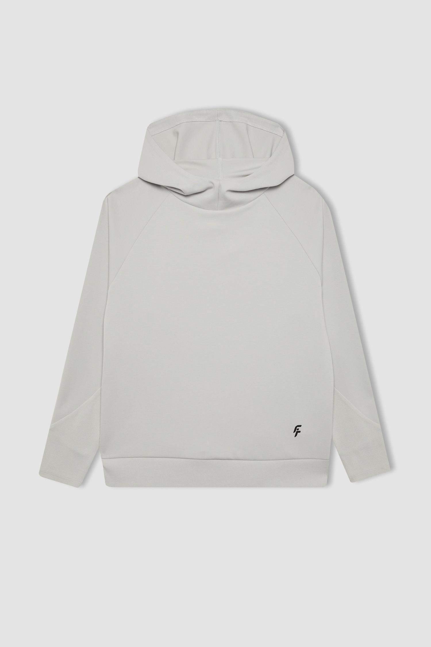 سويت شيرت قصة عادية قماش سكوبا من DeFactoFit