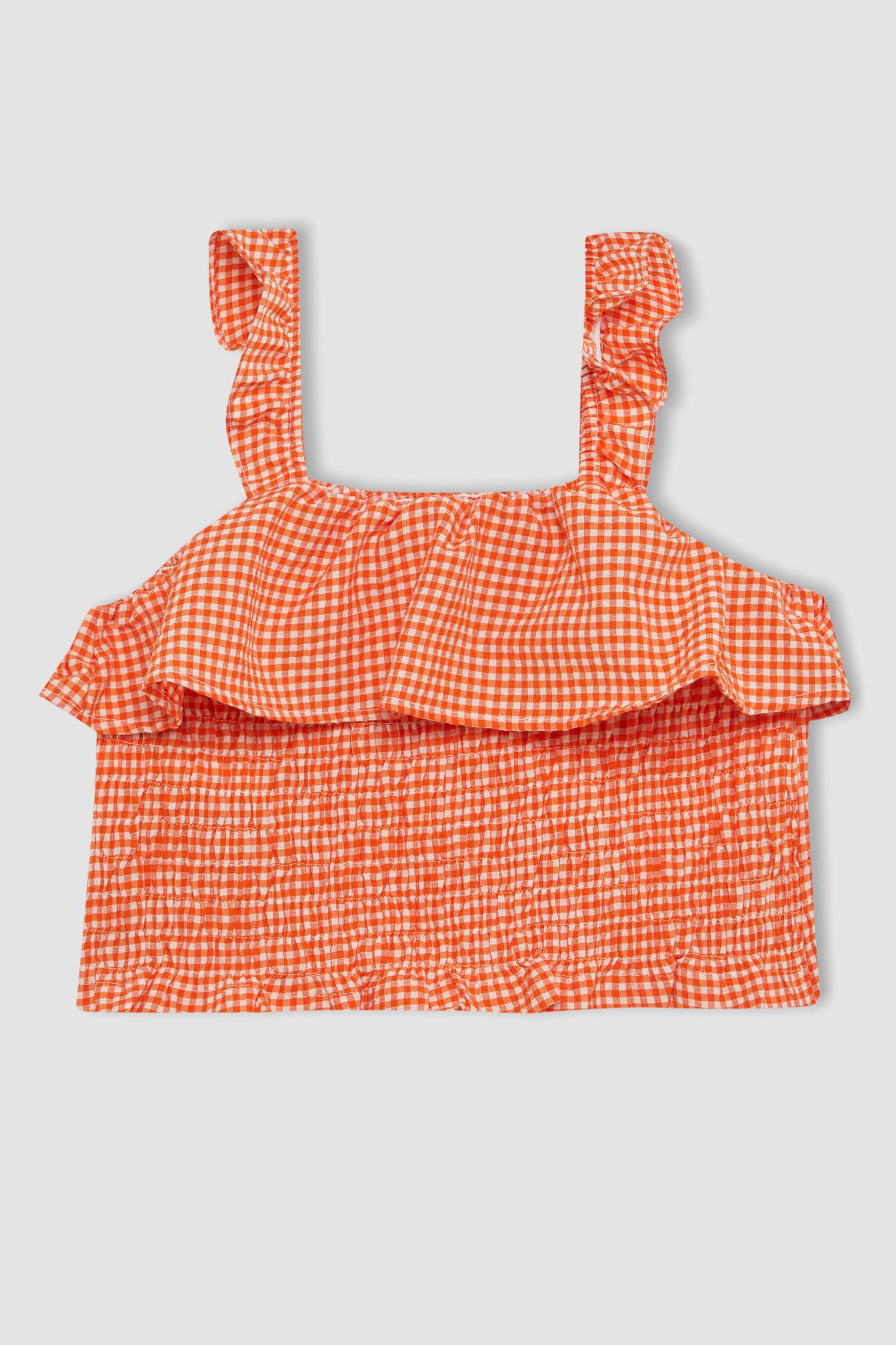 بلوزة كاروهات بناتي بحمالات