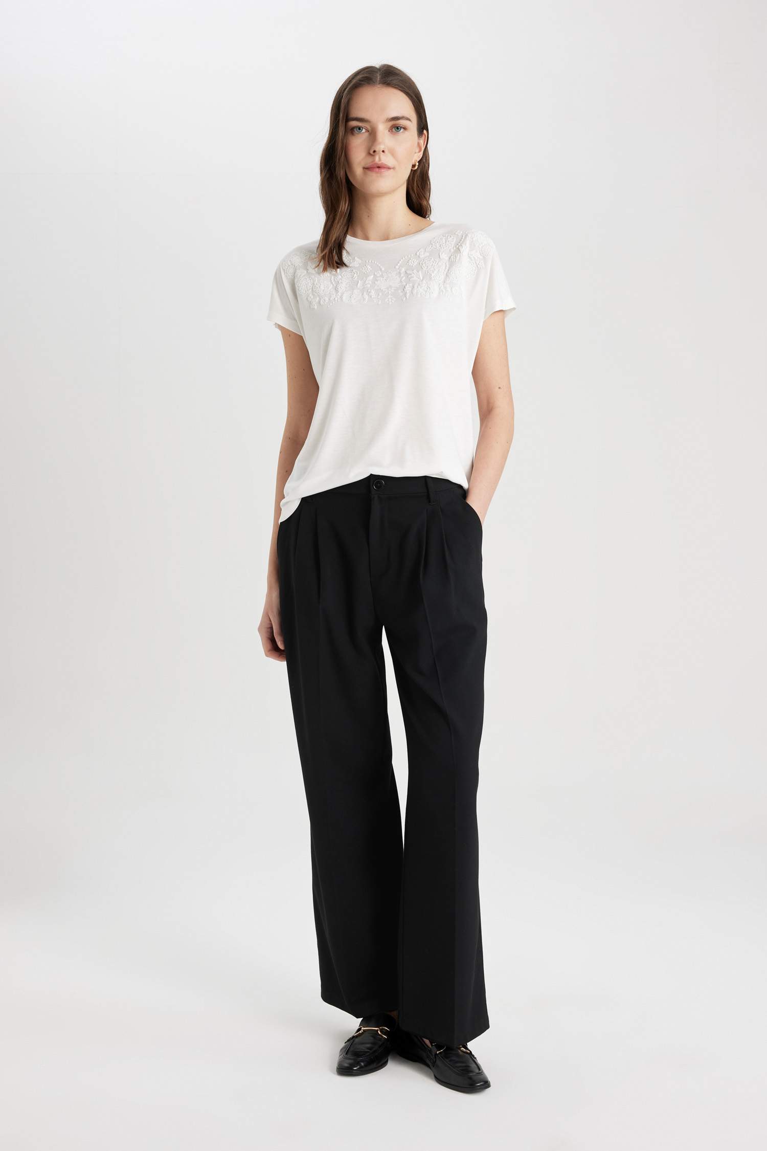 تيشيرت نص كم قطن قصة عادية مطبوع