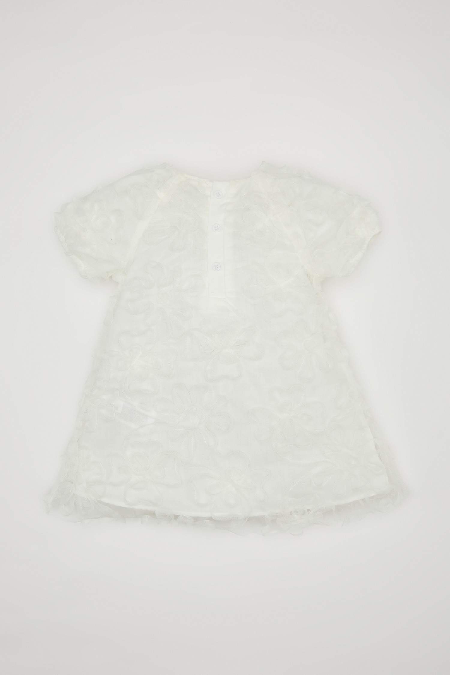 Robe Courte en Tulle à Manches Courtes pour Bébé Fille