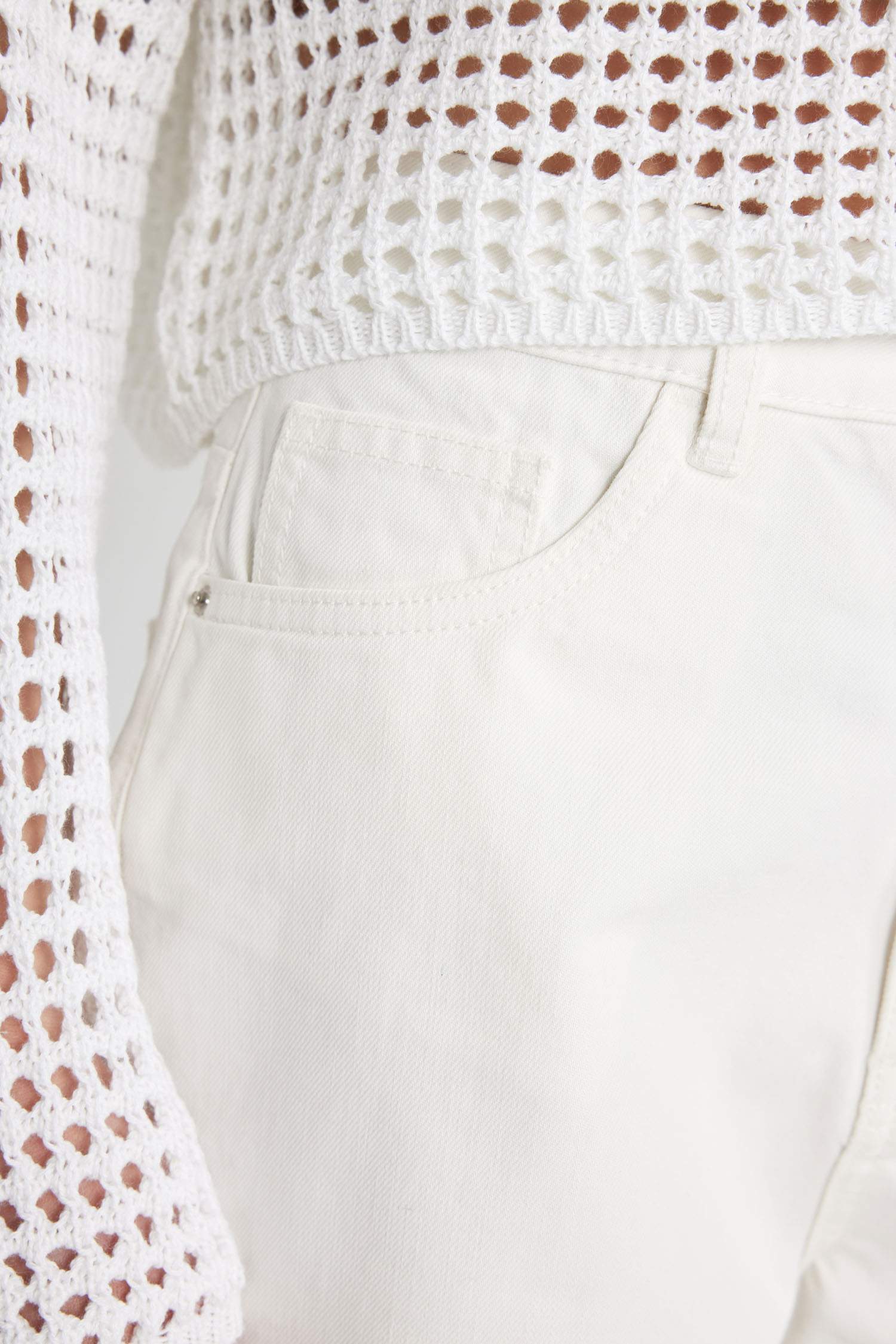 Mom Fit Denim High Waist Folded Leg Shorts