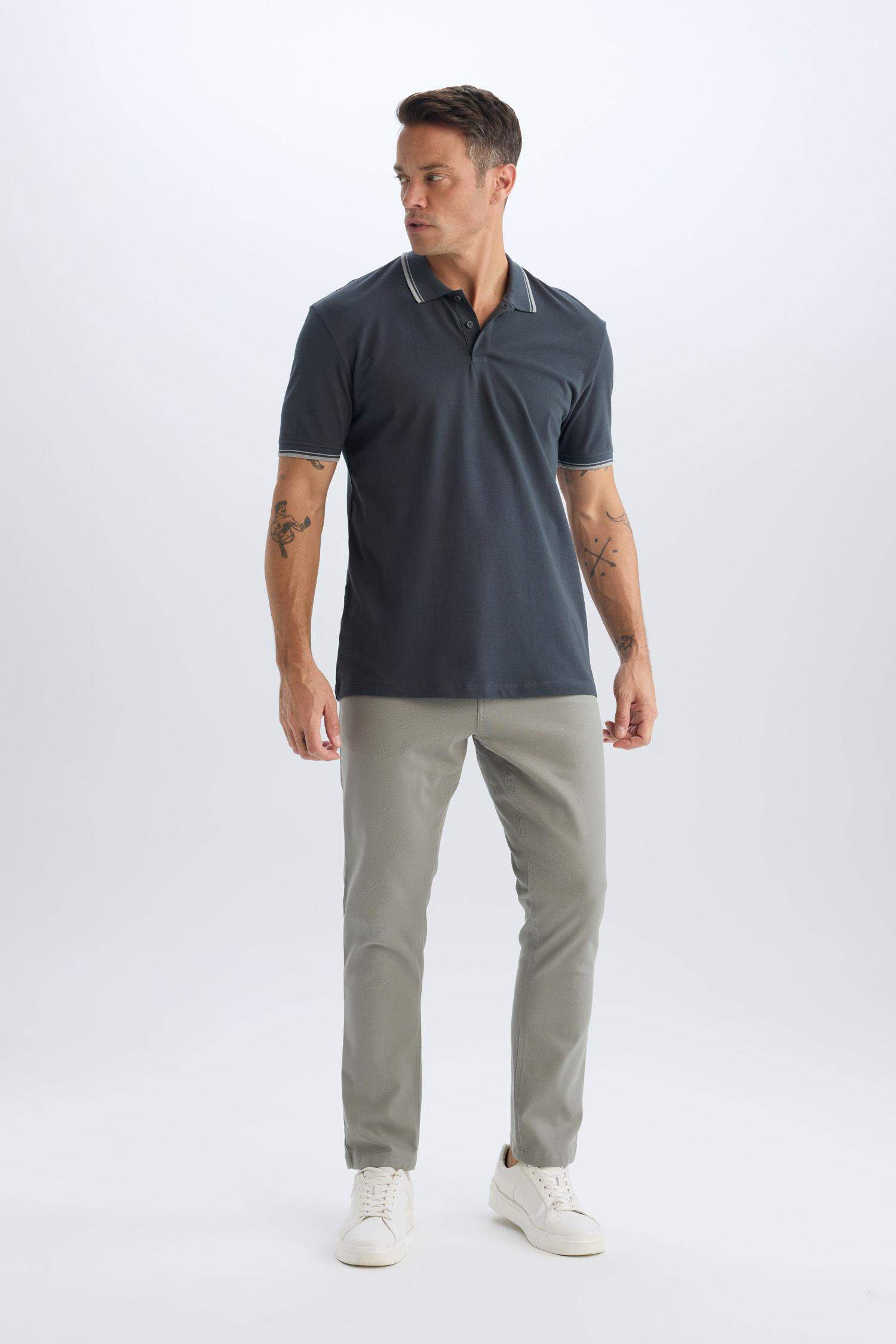 Slim Fit Dar Kesim Dar Paça Chino Kanvas Pantolon