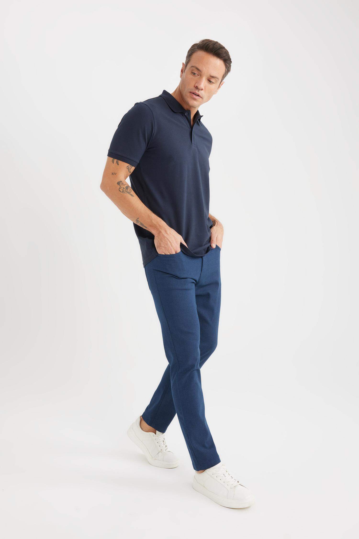 بنطلون تشينو سادة سليم فيت برجل ضيقة