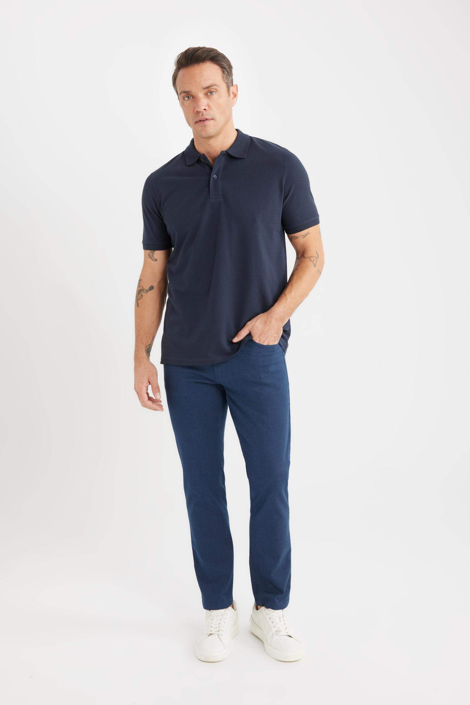 بنطلون تشينو سادة سليم فيت برجل ضيقة