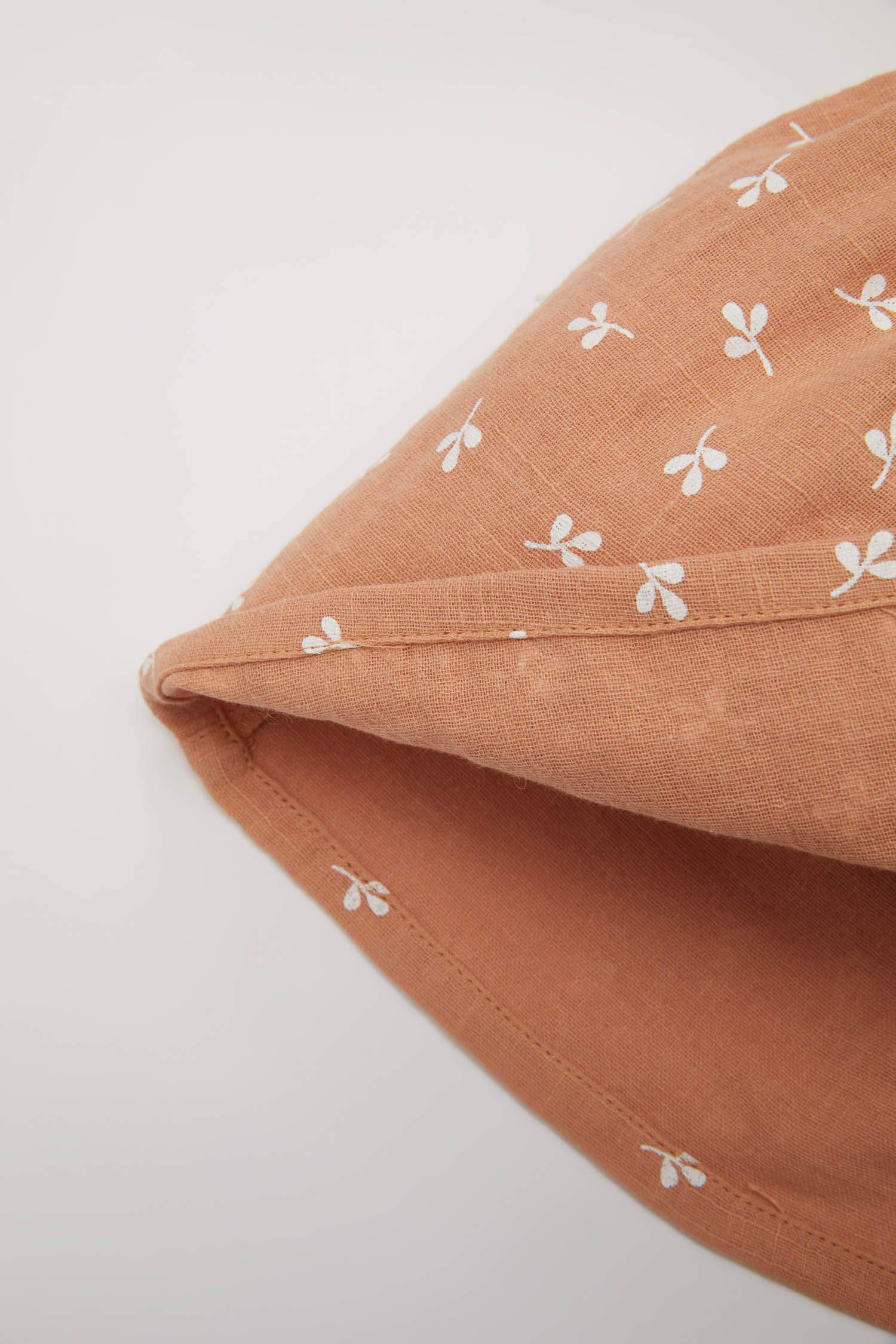 فستان بناتي فلورال موسلين قصة عادية ردن طويل وياخة كبيرة