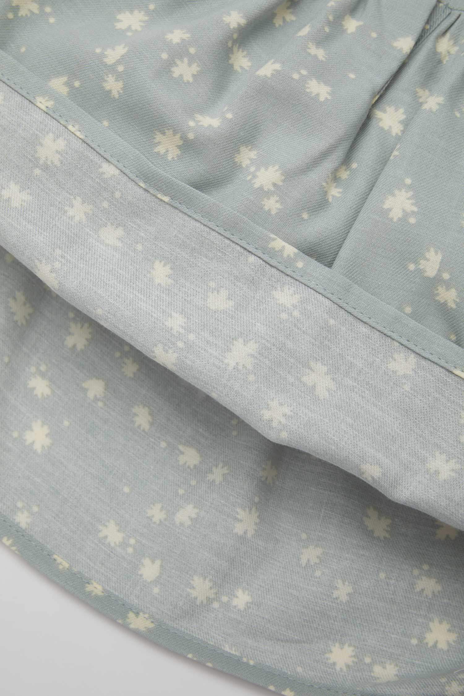 Kız Bebek Çiçekli Uzun Kollu Twill Elbise