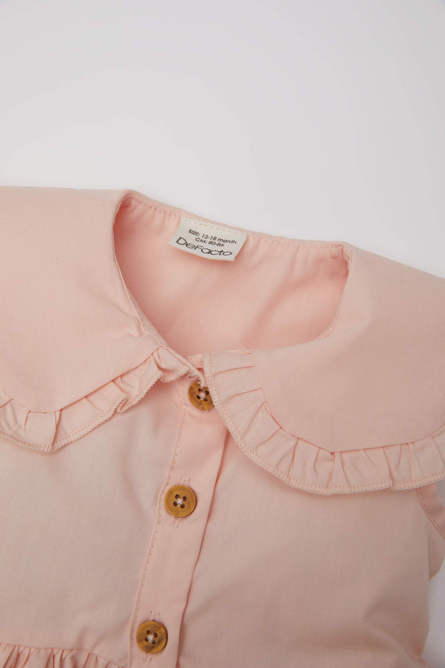 فستان بوبلين بناتي قصة عادية نص ردن بياخة مستديرة