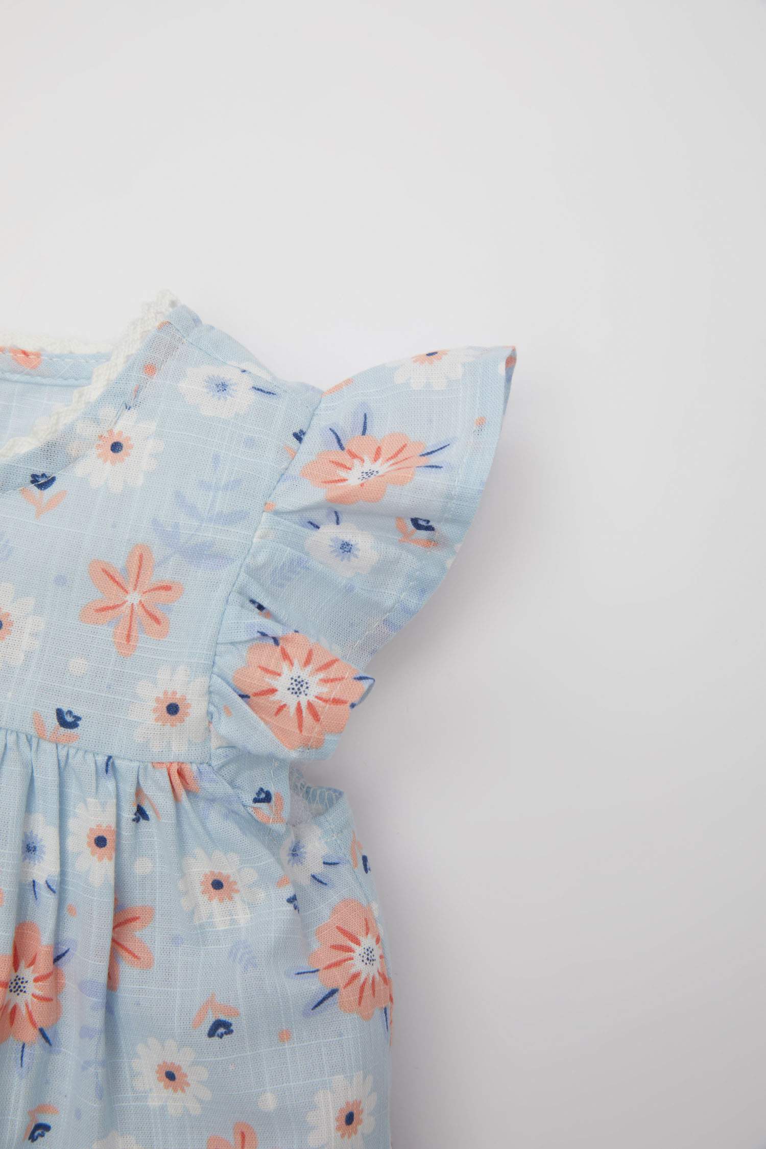 Baby Girl Floral Short Sleeve Poplin Dress