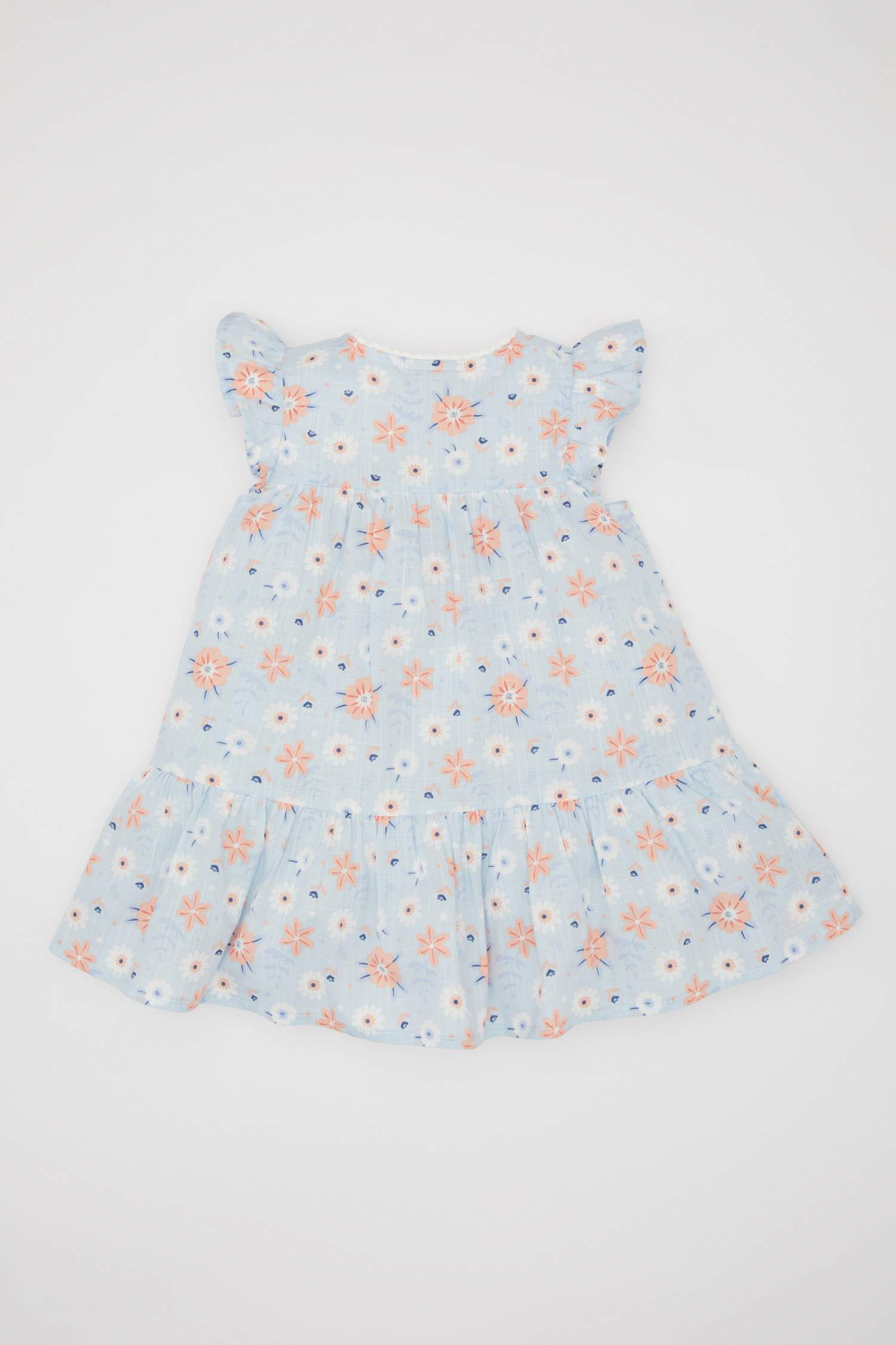 Baby Girl Floral Short Sleeve Poplin Dress