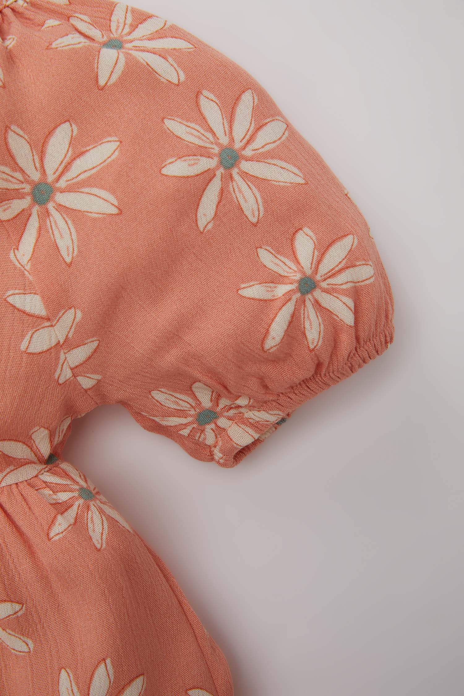 فستان فلورال نص ردن فيسكوز قصة عادية وياخة بيبي