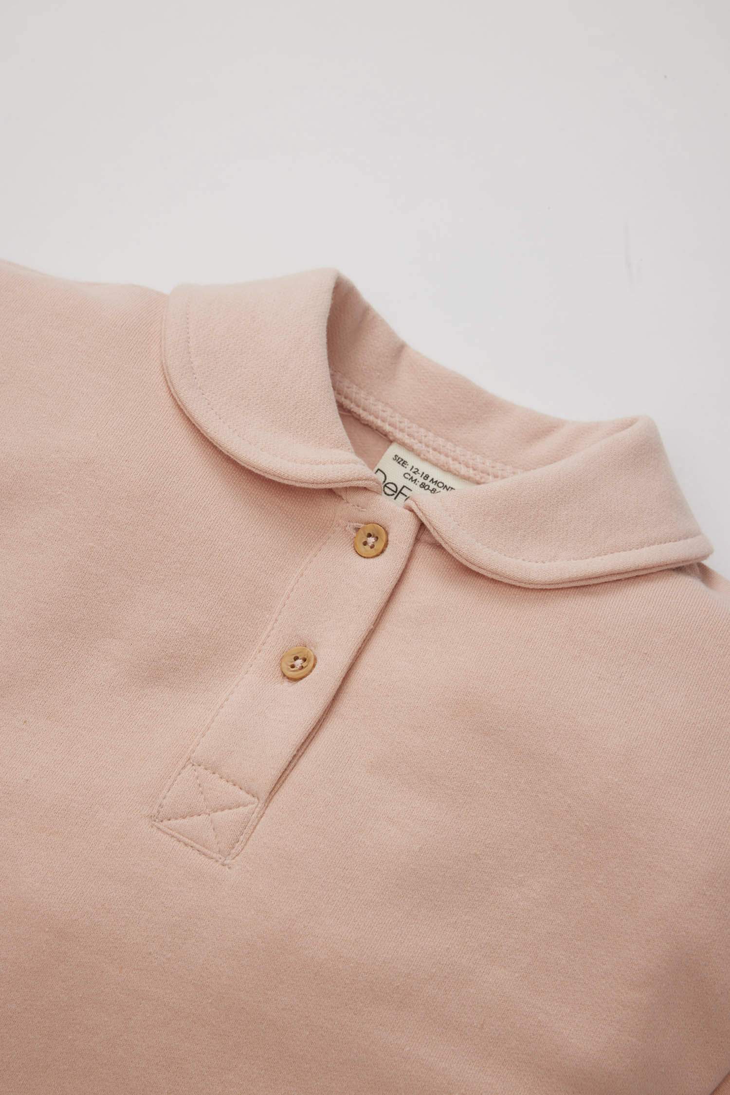 سويت شيرت بيبي بناتي قصة عادية ببطانة ناعمة وردي