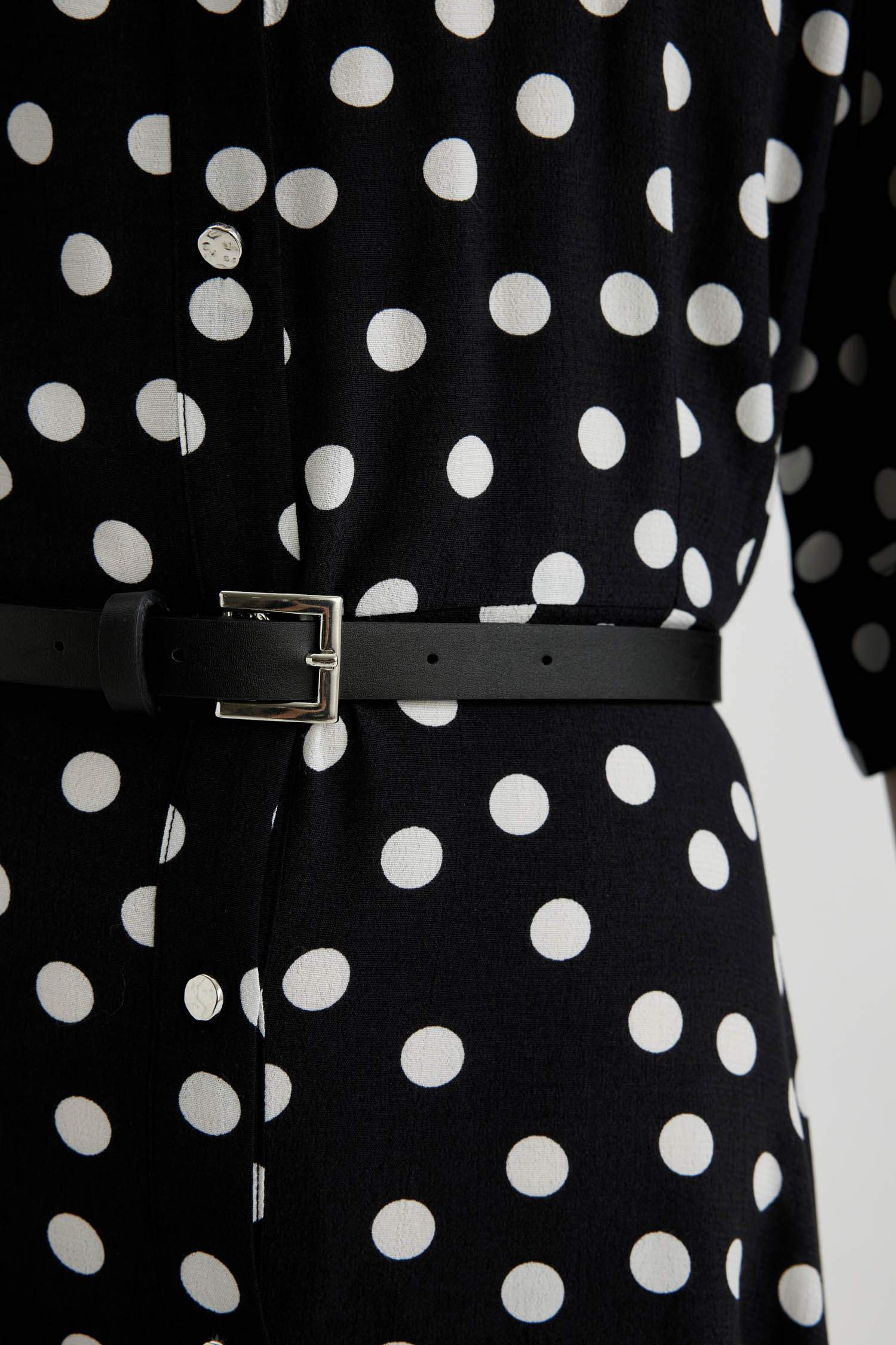 Shirt Collar Printed Maxi Dress