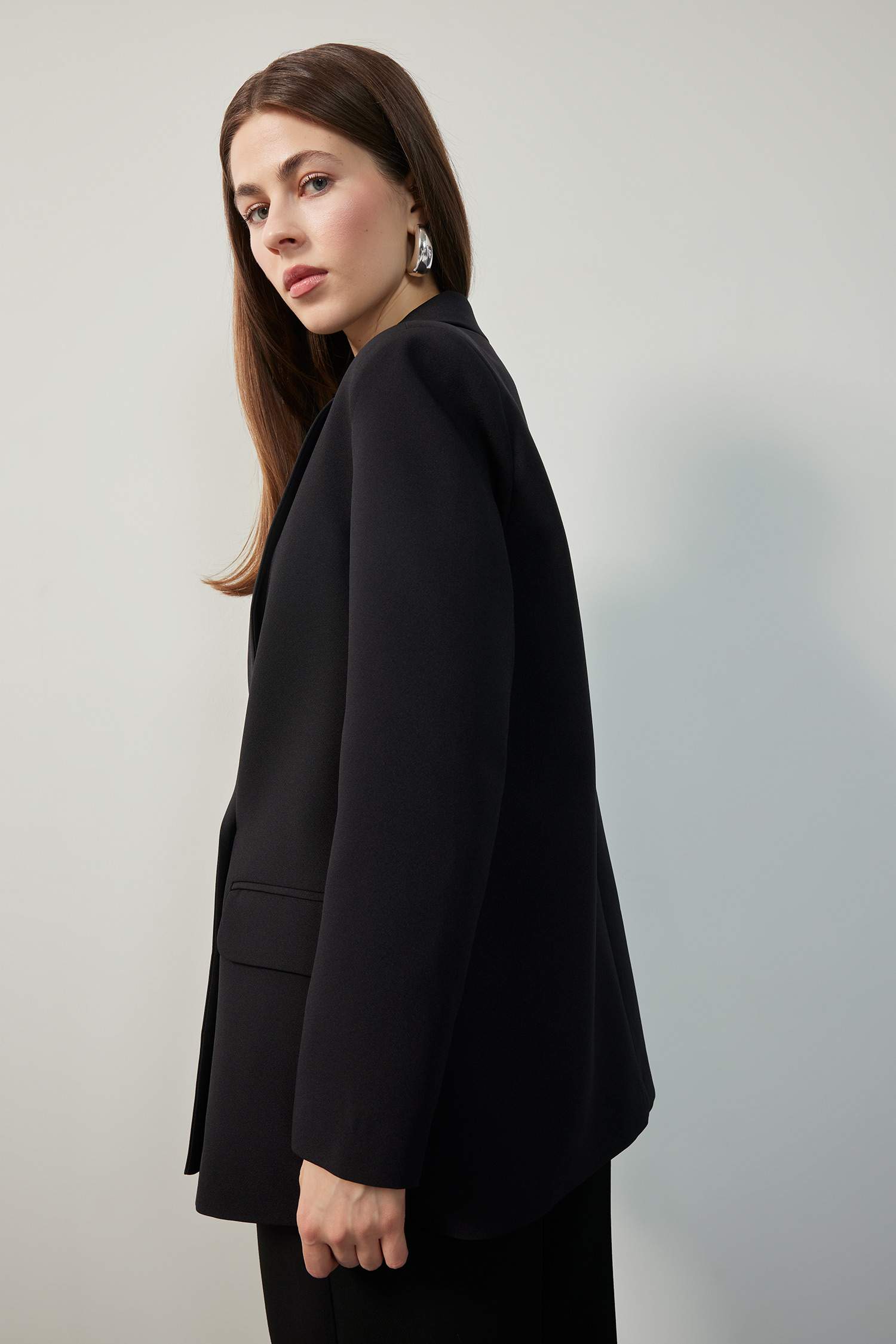 Oversize Geniş Kalıp Ceket Yaka Blazer Ceket