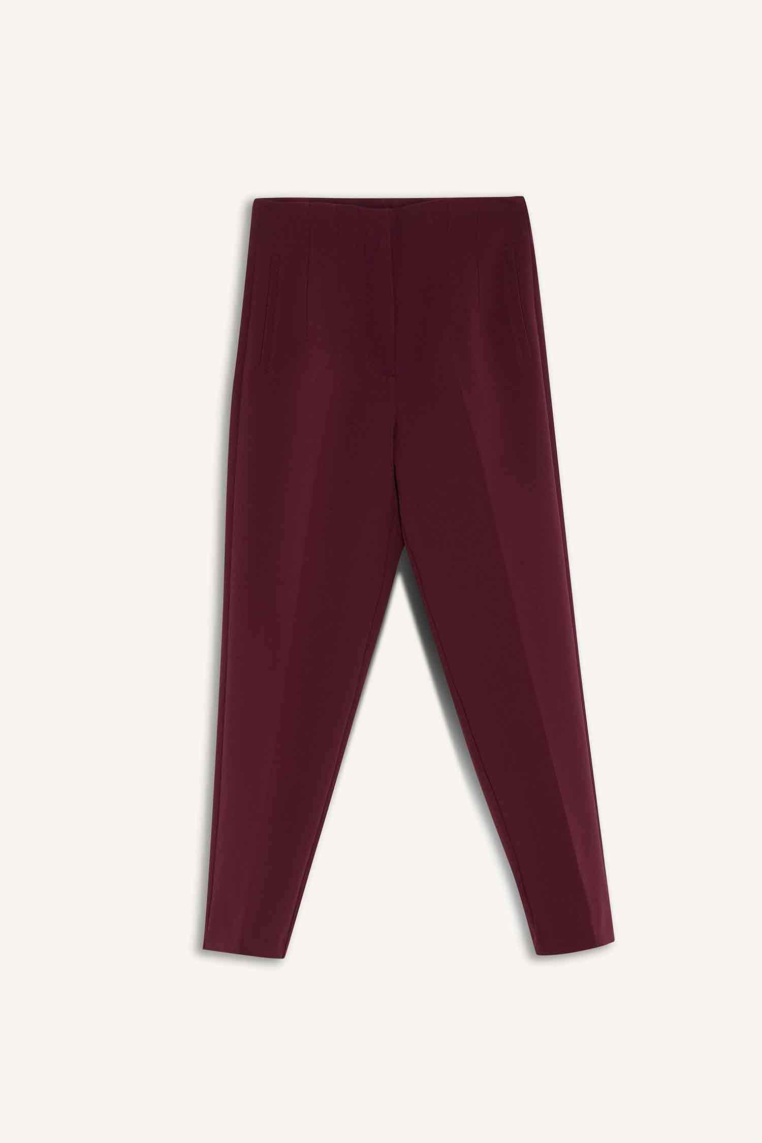 Carrot Fit  Fermuarlı Yüksek Bel Dar Paça Crop Pantolon