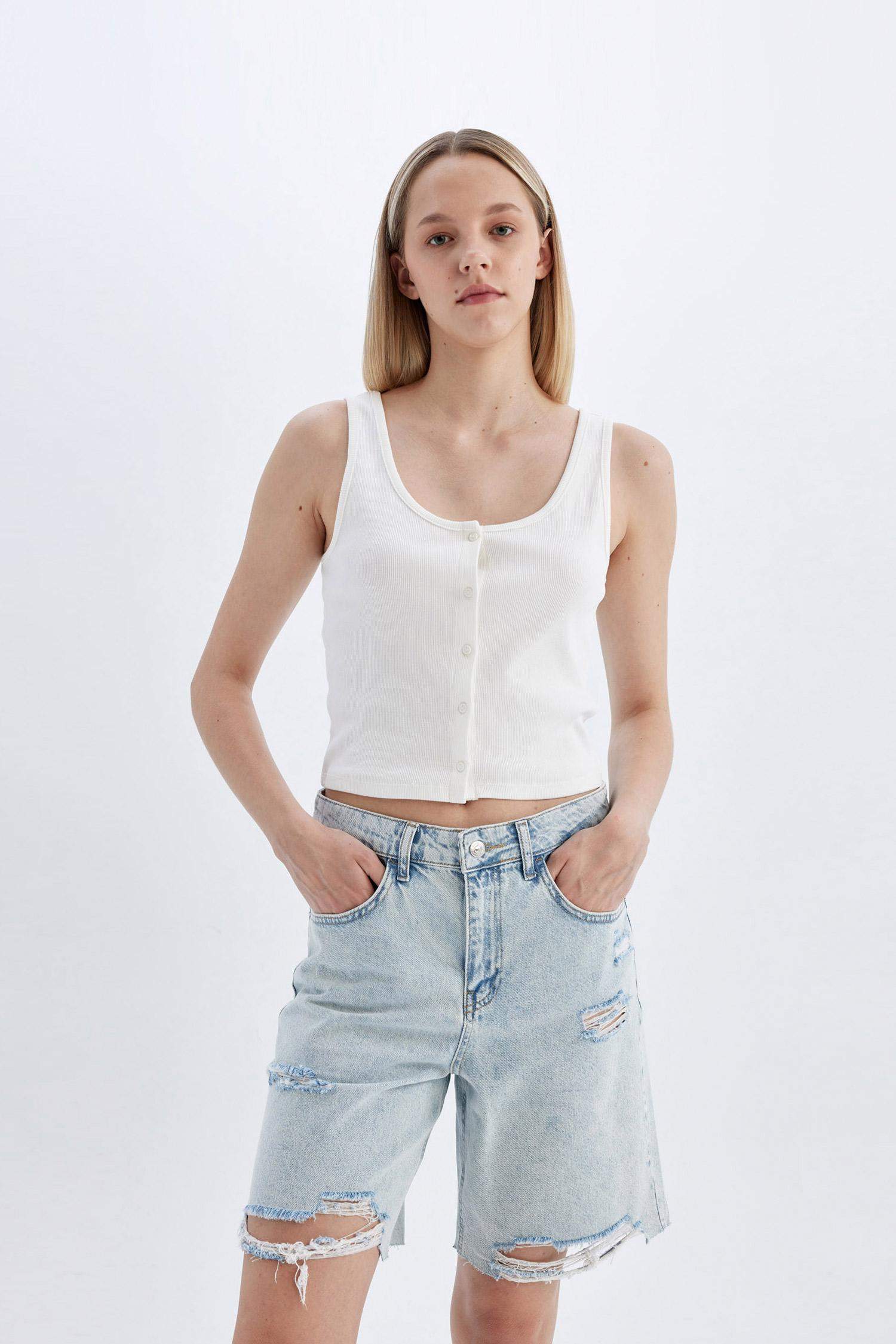 برمودا جينز بخصر عادي