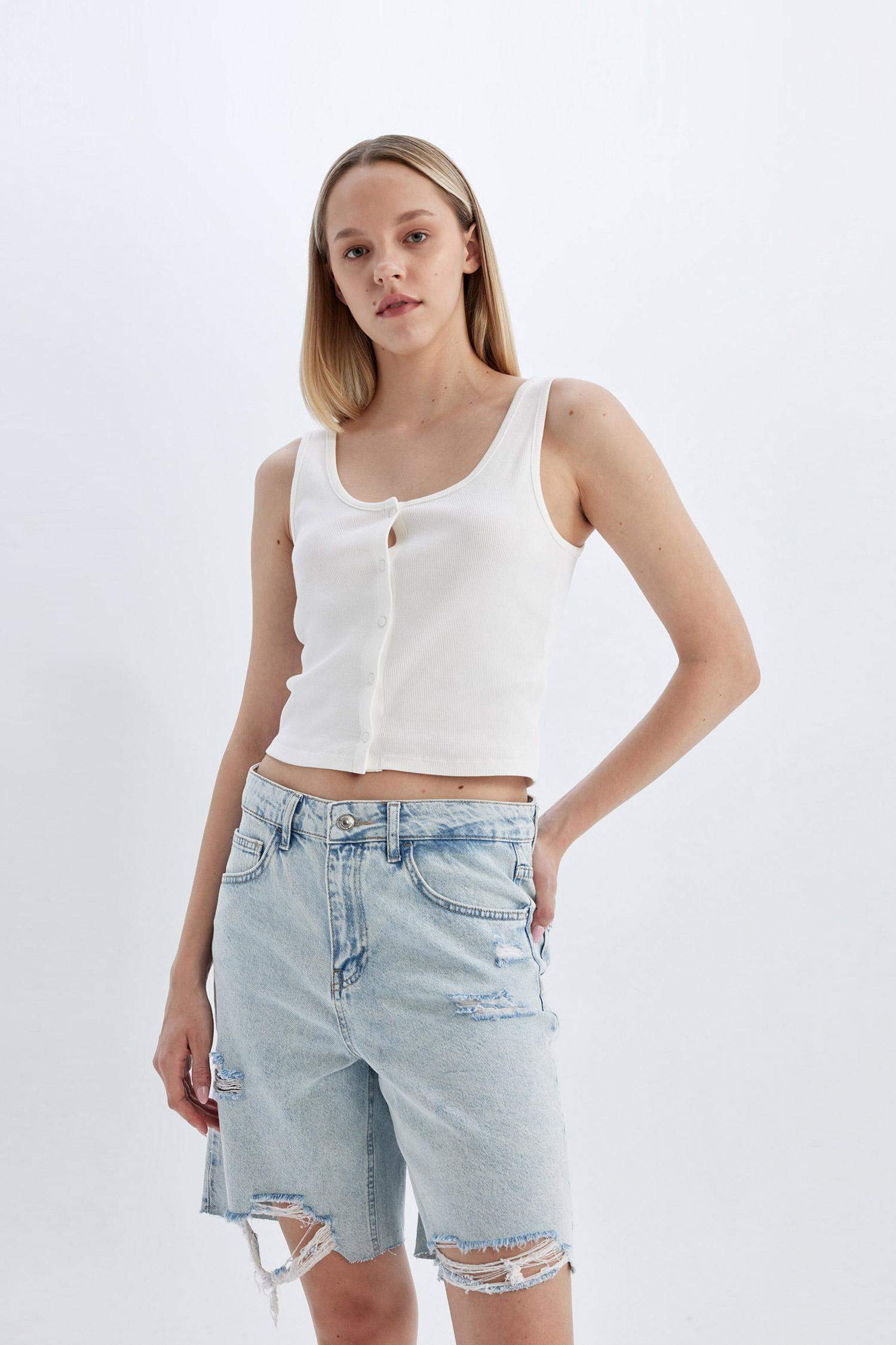 برمودا جينز بخصر عادي