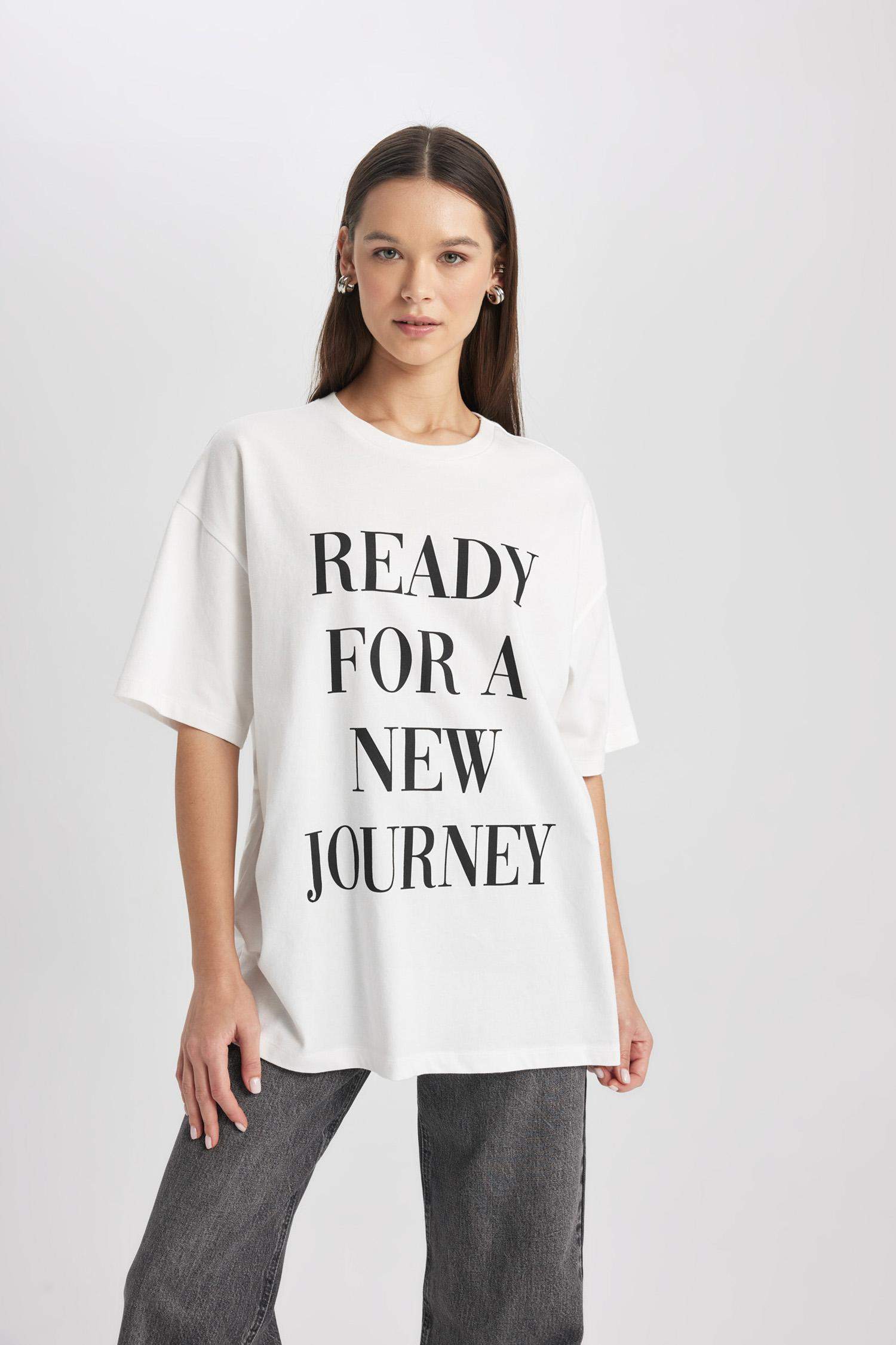 Oversize Fit  Crew Neck Printed T-Shirt