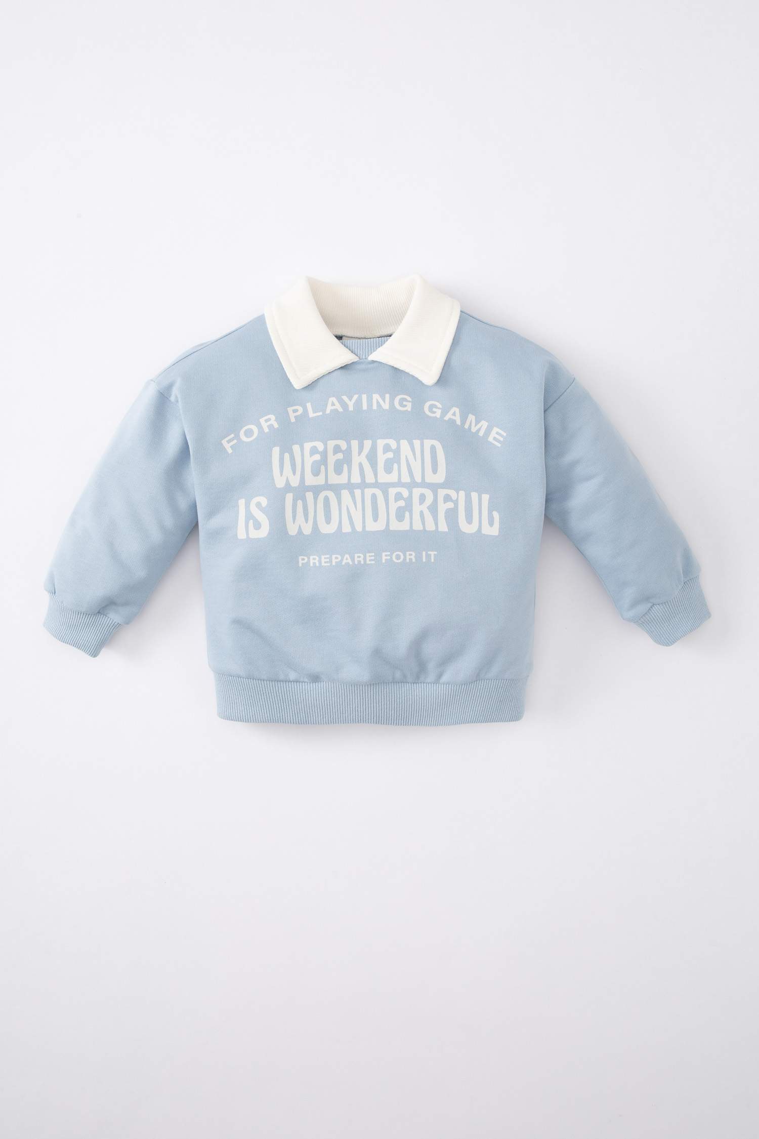 Baby Boy Shirt Collar Printed Sweatshirt