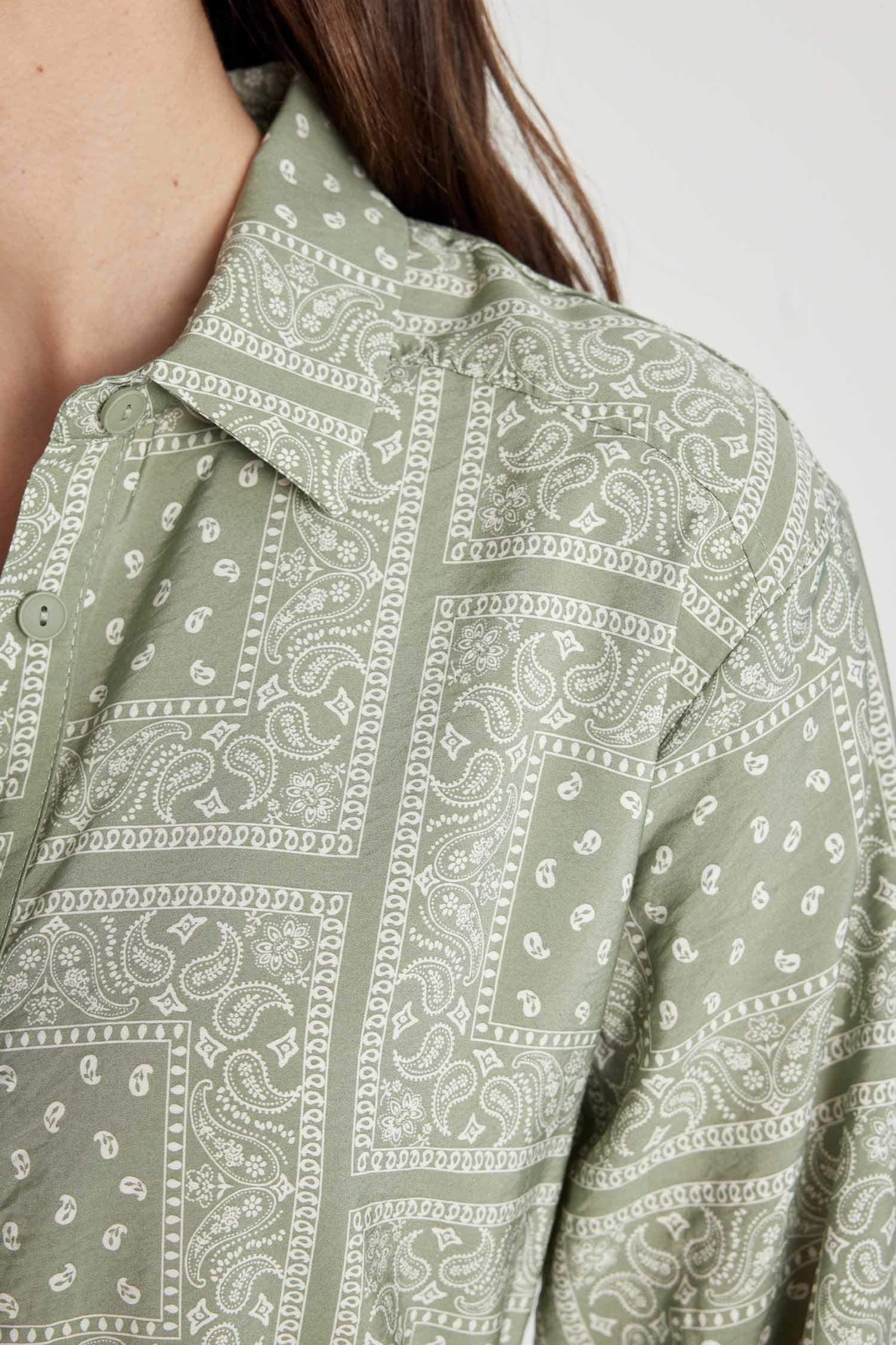 Shirt Collar Aerobin Long Sleeve Midi Dress