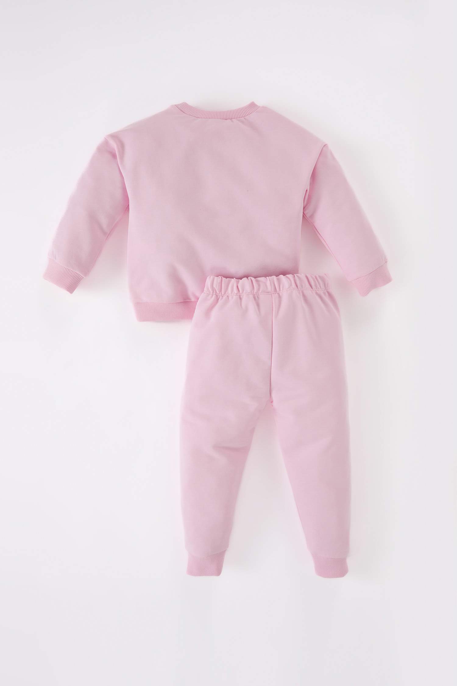 طقم سويت شيرت بناتي مطبوع برقبة مستديرة و سروال رياضي