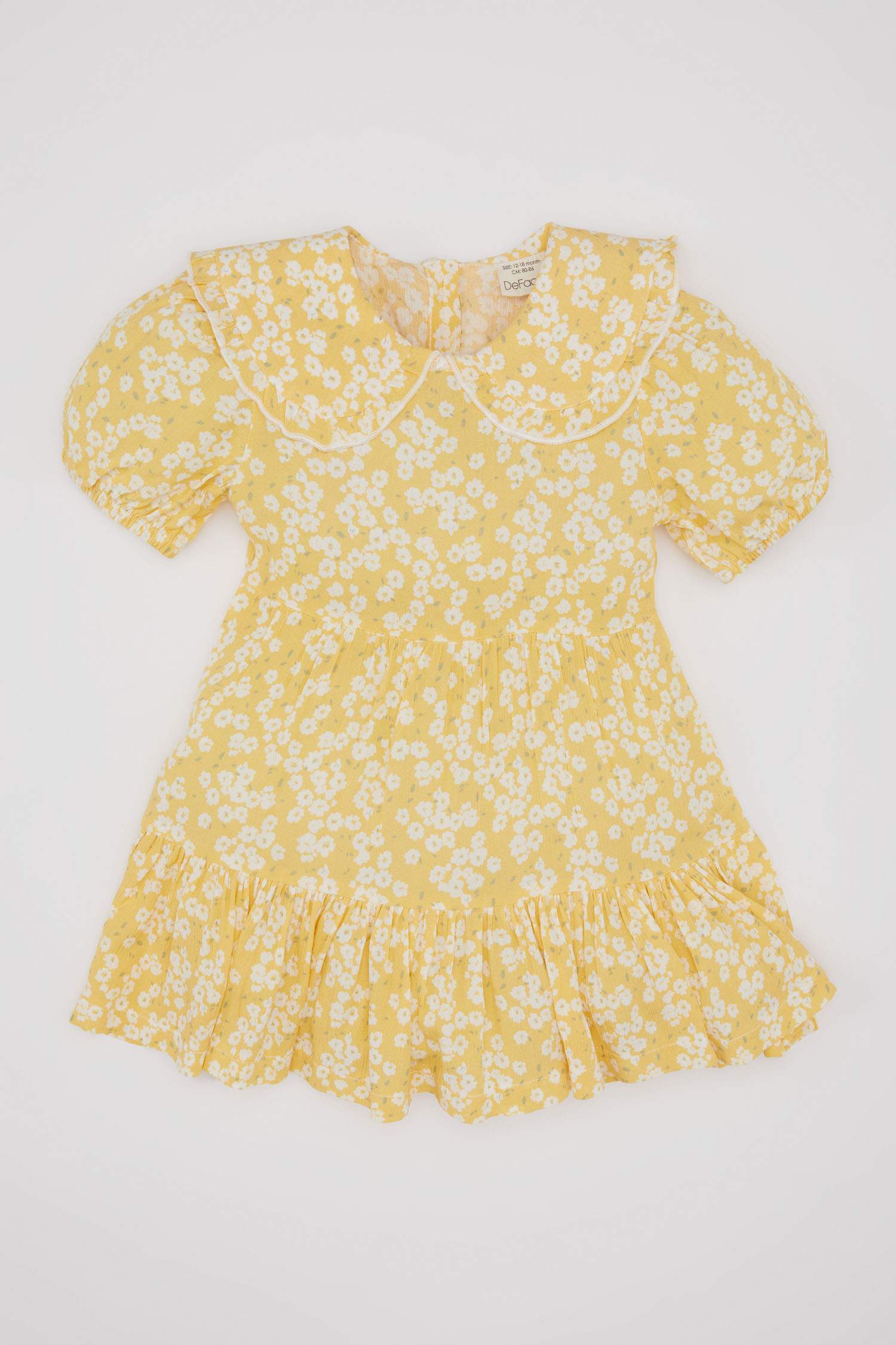 Robe Mousseline de Soie à Fleurs à Manches Courtes pour Bébé Fille