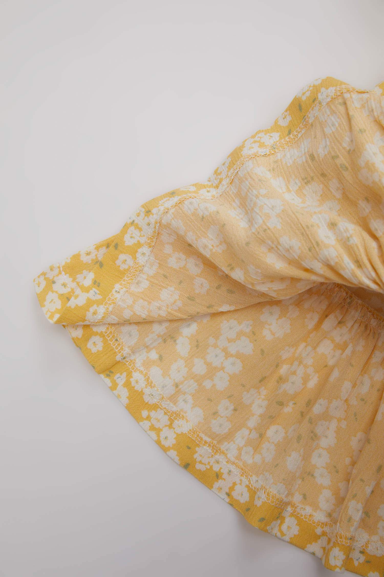 Robe Mousseline de Soie à Fleurs à Manches Courtes pour Bébé Fille