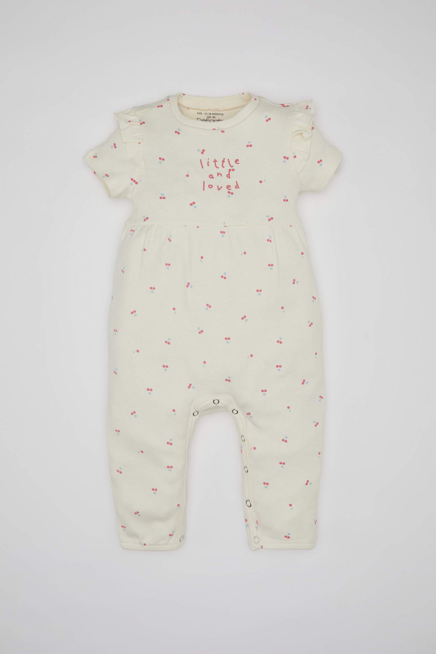 Kız Bebek Yeni Doğan Desenli Kısa Kollu Tulum