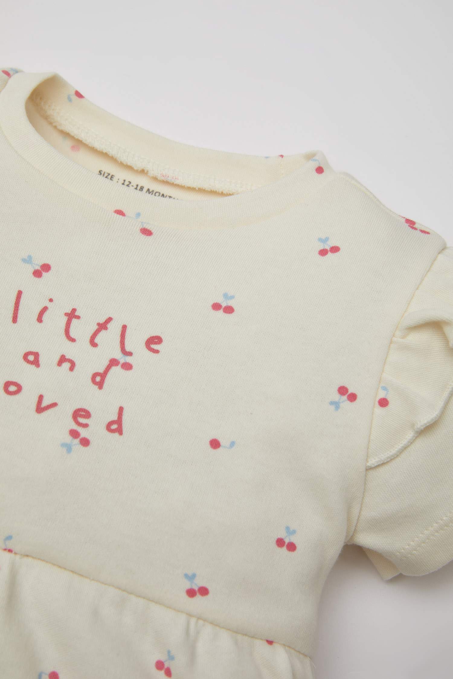 Kız Bebek Yeni Doğan Desenli Kısa Kollu Tulum