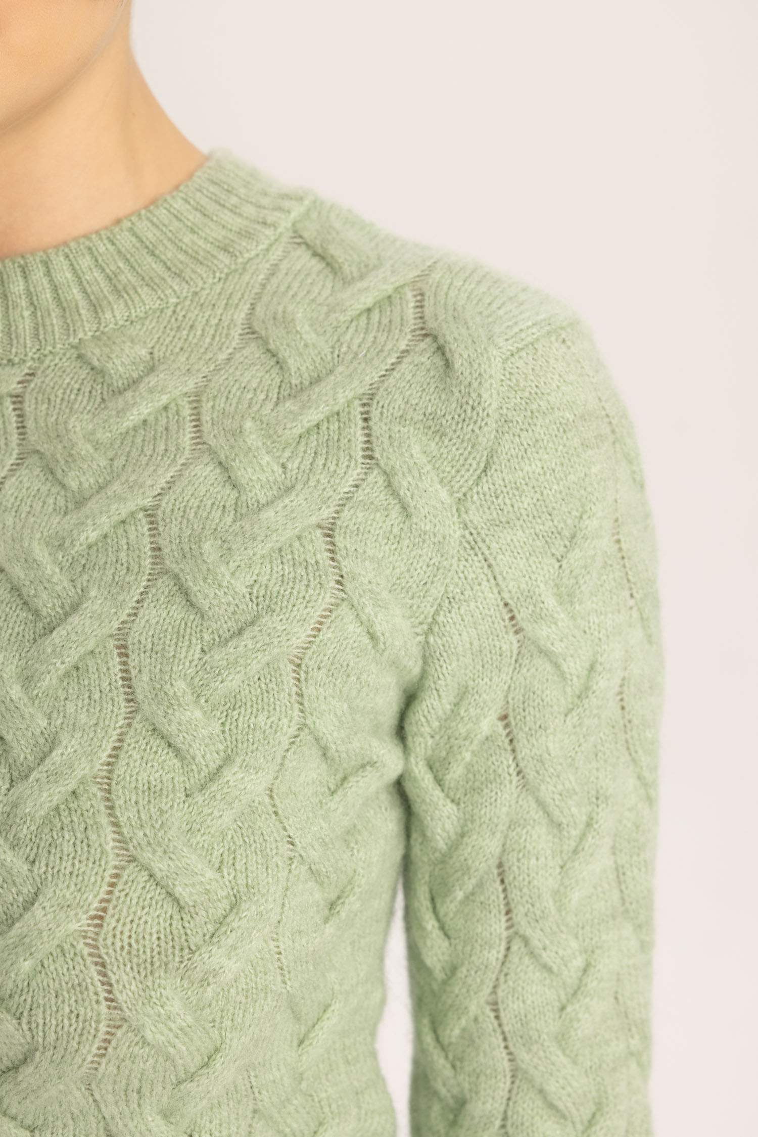 Crop Bisiklet Yaka Triko Kazak