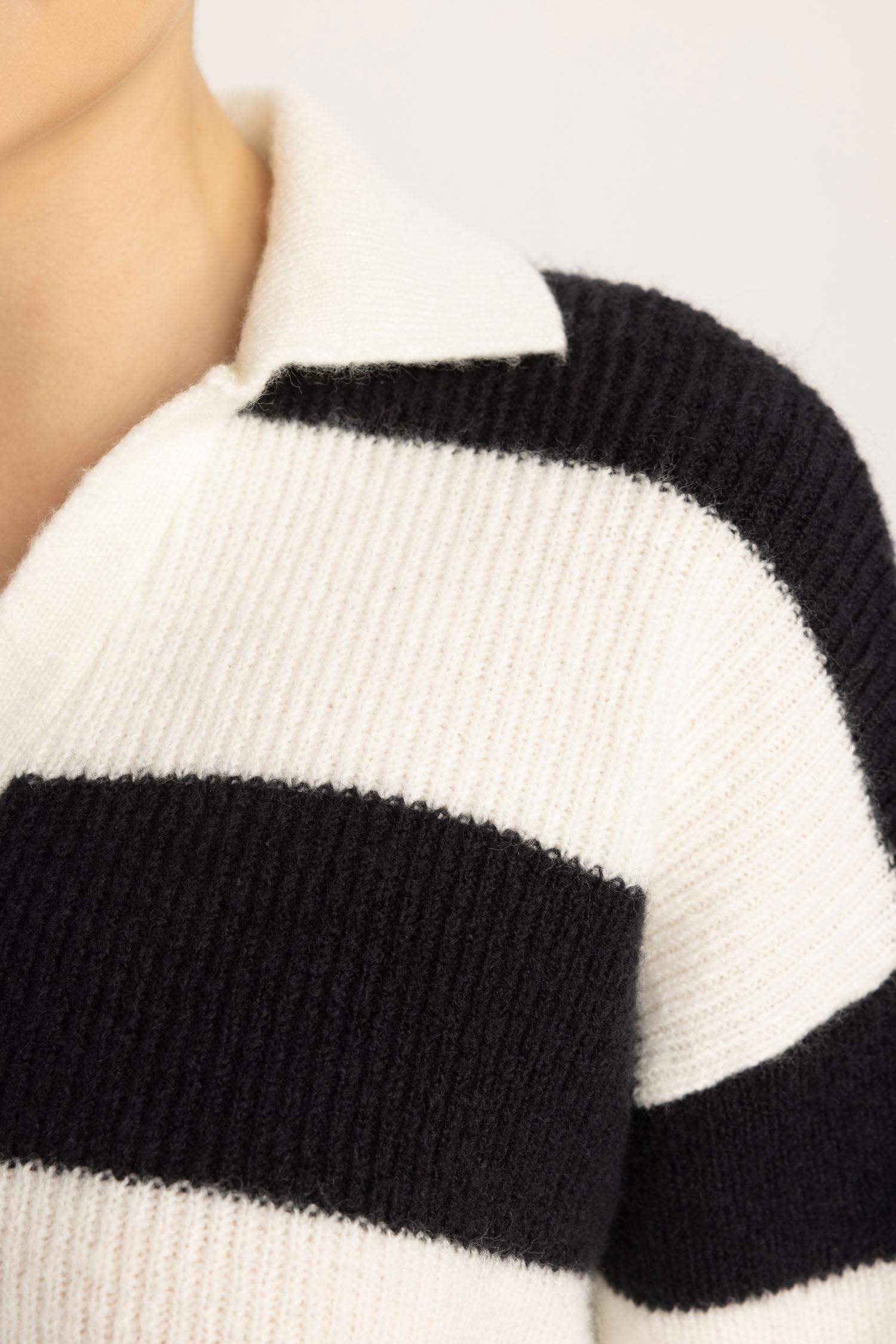 Relax Fit Polo Collar Thessaloniki Fabric Pullover