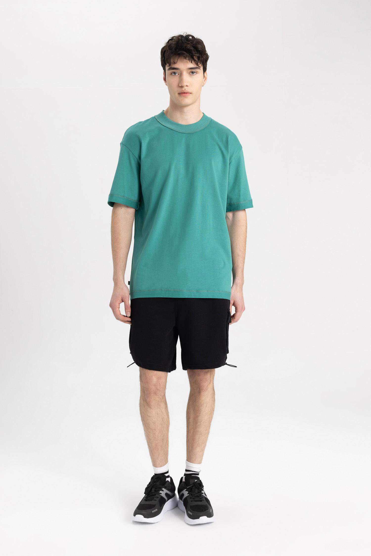 تي شيرت أوفر سايز بياقة مستديرة