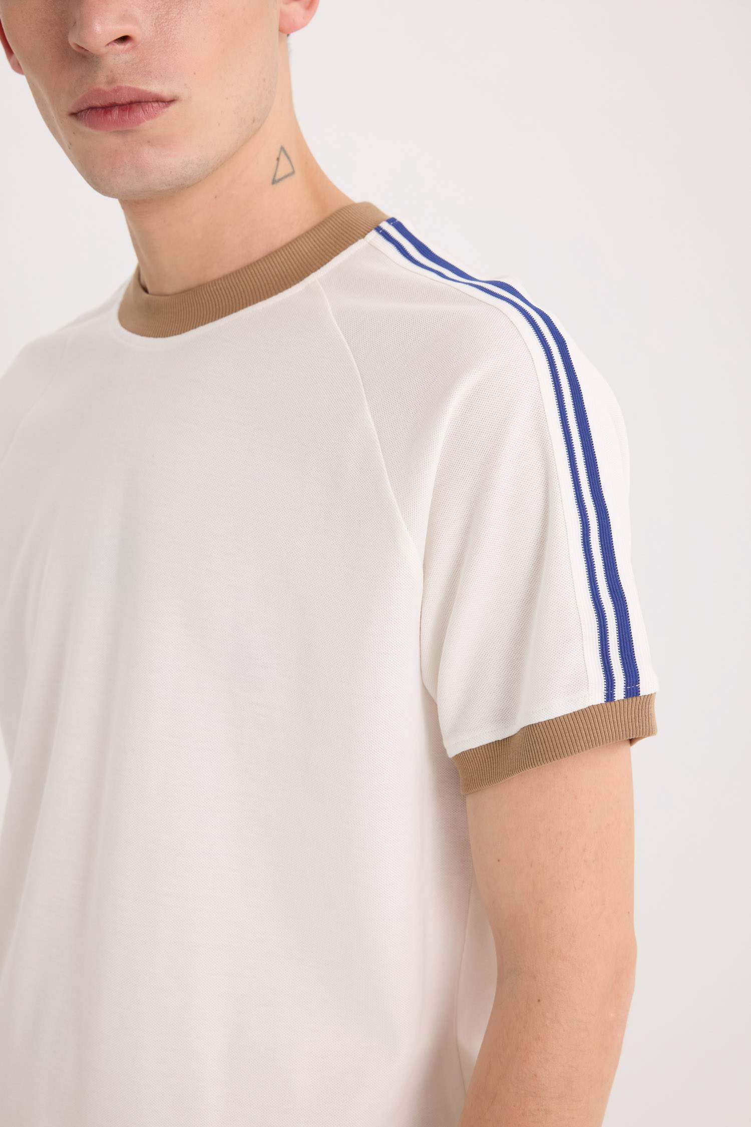 %100 Pamuk Regular Fit Bisiklet Yaka Kısa Kollu Pike Tişört